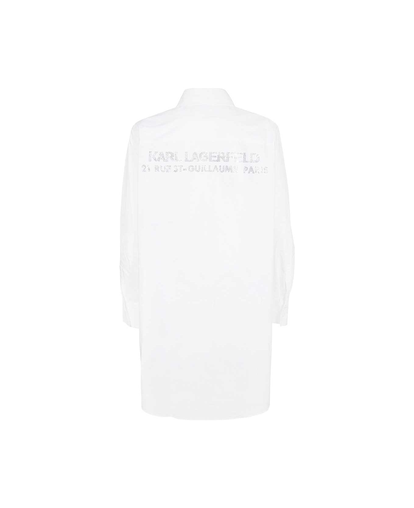 Karl Lagerfeld Long Cotton Shirt - White シャツ