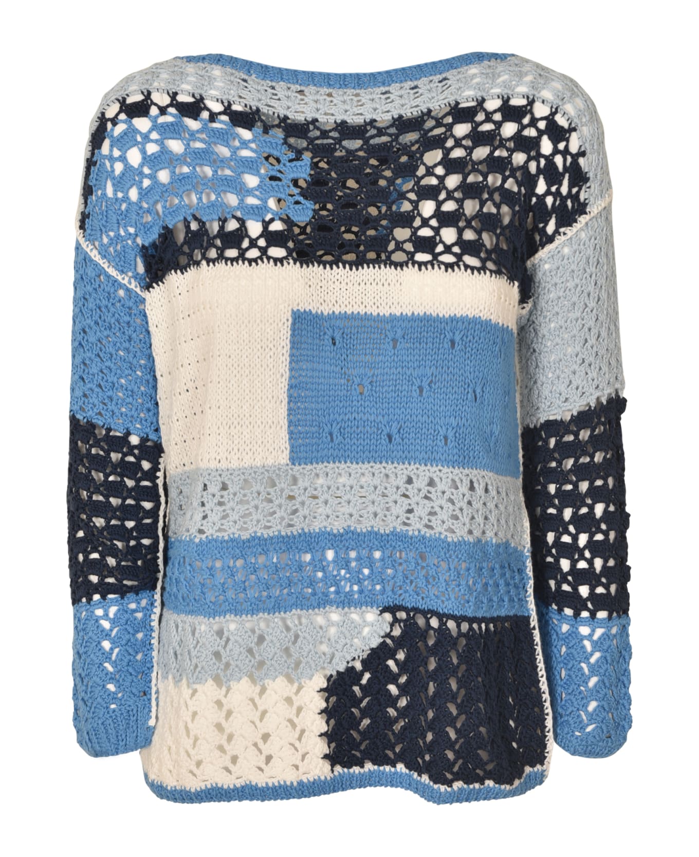 Saverio Palatella Crochet Knit Sweater - Blue ニットウェア