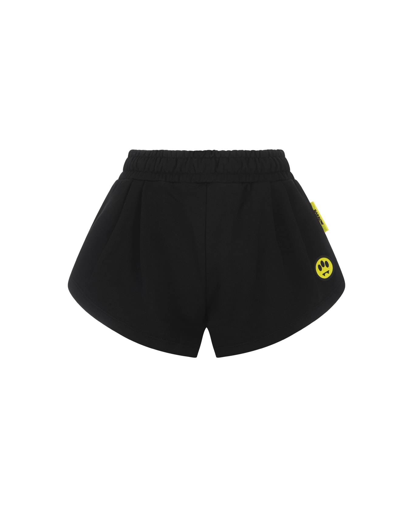 Barrow Black Crop Shorts With Smile Patch - Nero