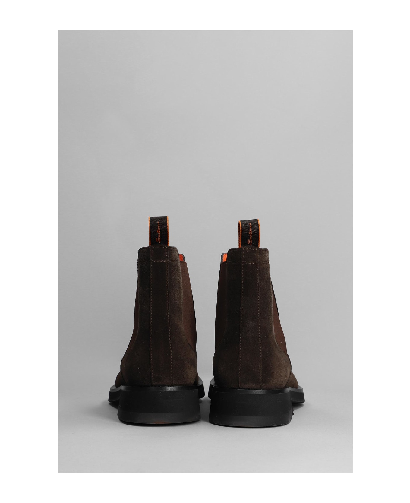 Santoni Deliver Ankle Boots In Brown Suede - brown