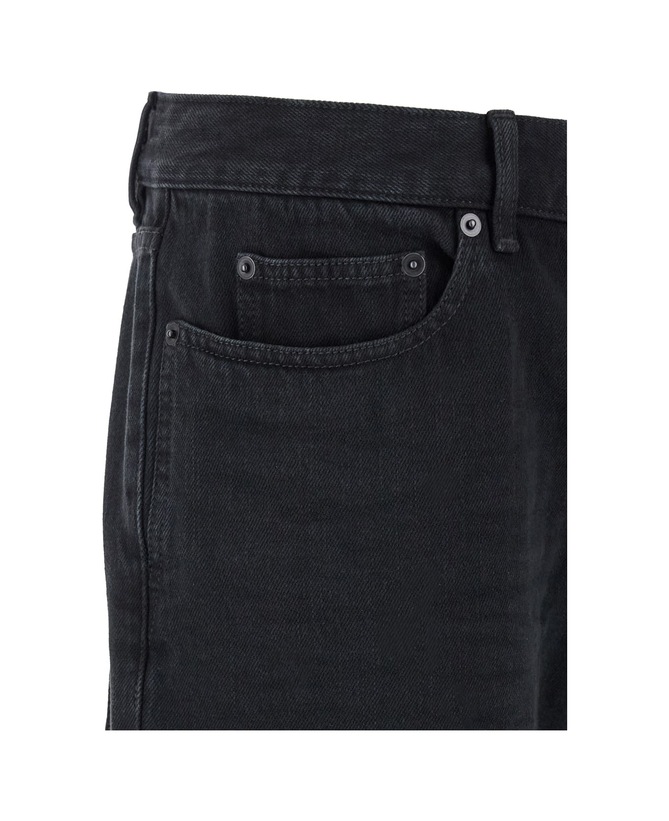 Saint Laurent Black Slim Jeans With Logo Patch In Denim Man - Black