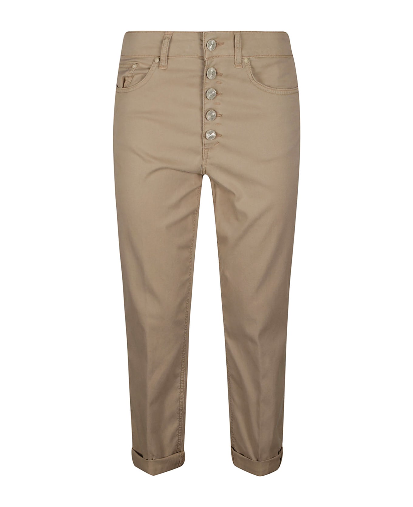Dondup Button Fitted Trousers - Beige ボトムス