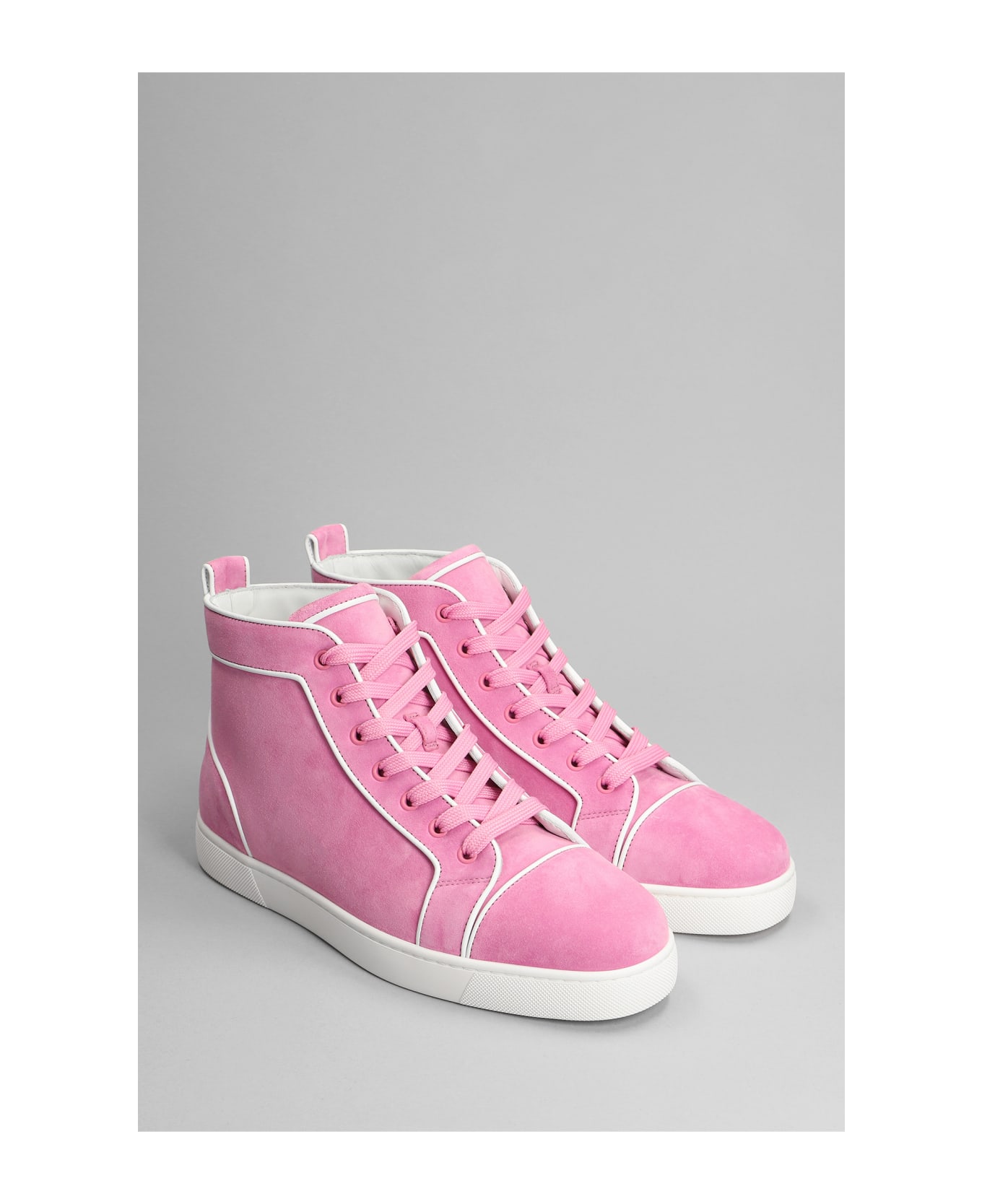Christian Louboutin Varsilouis Flat Sneakers In Rose-pink Suede - rose-pink