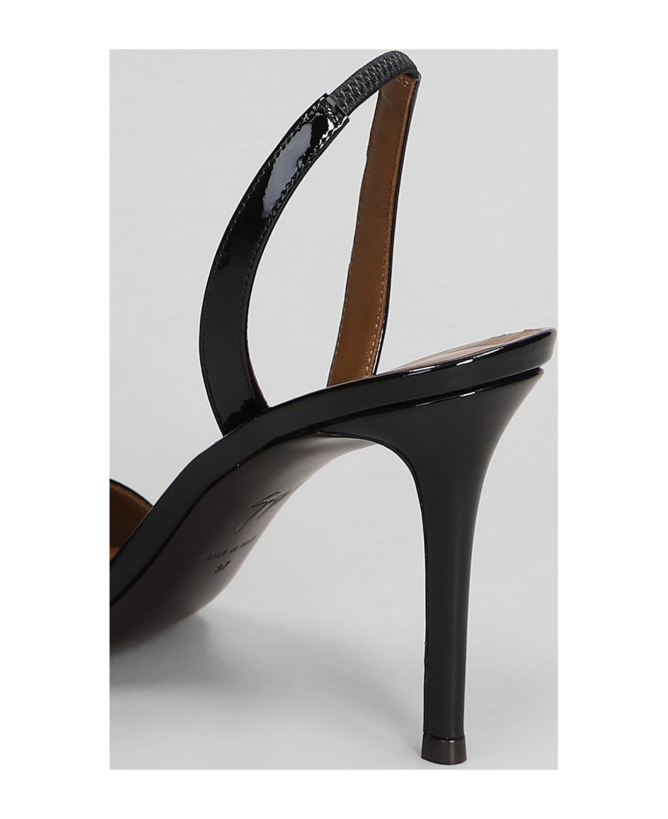 Giuseppe Zanotti Sandals In Black Patent Leather - black