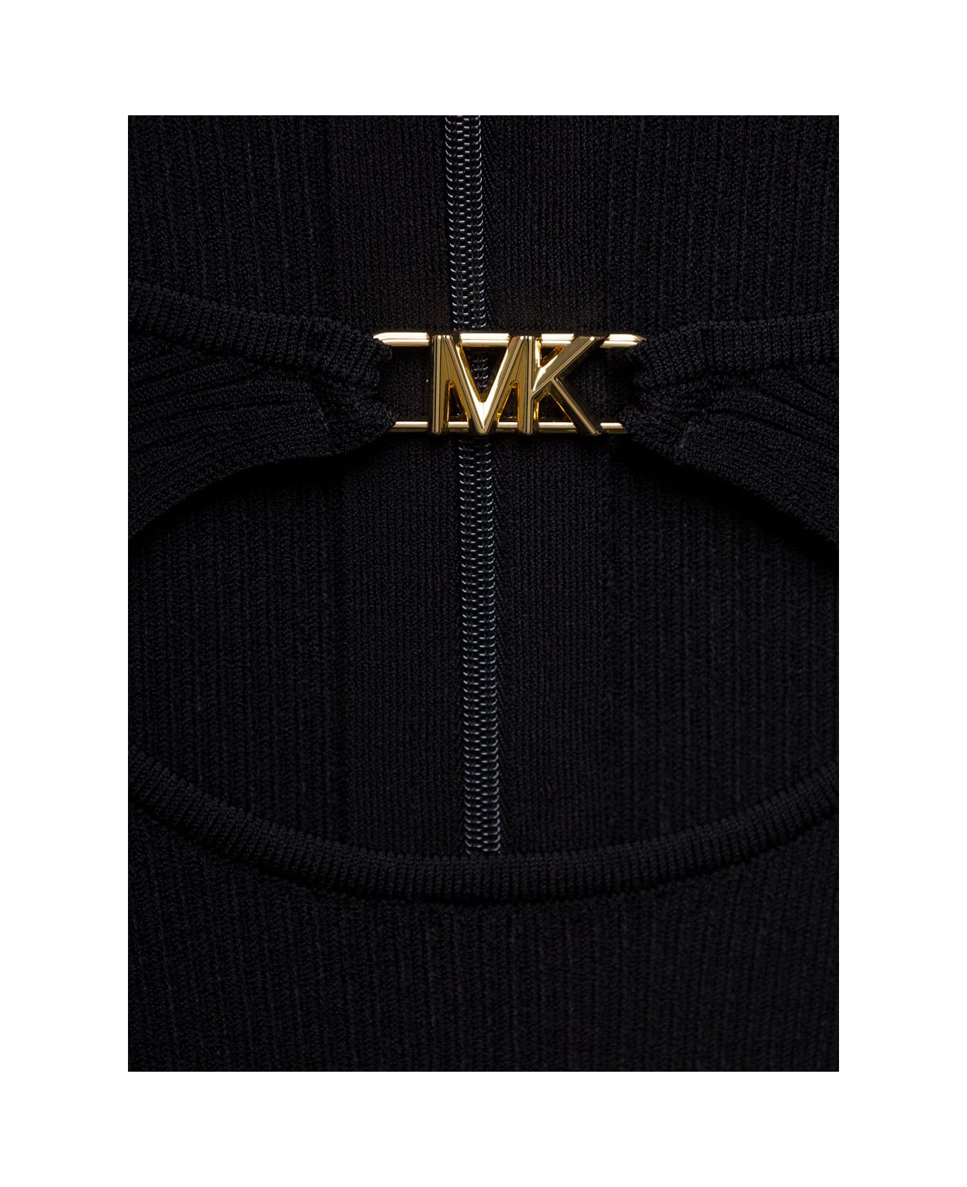 Michael Kors Empire Cutout Rib Dress - BLACK