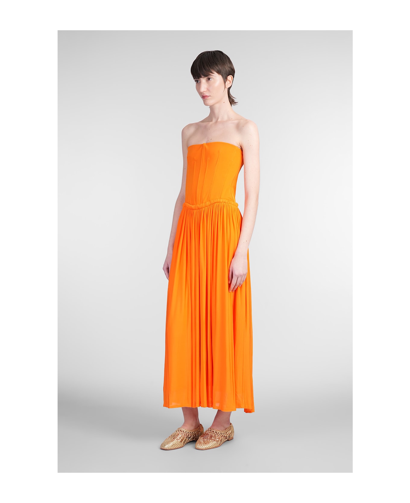 Simkhai Adalys Dress Woman In Orange Rayon - Arancione