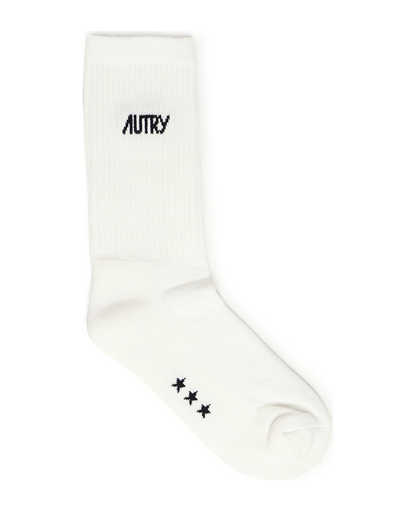 Autry Logo Socks - STARS CREAM/BLUE