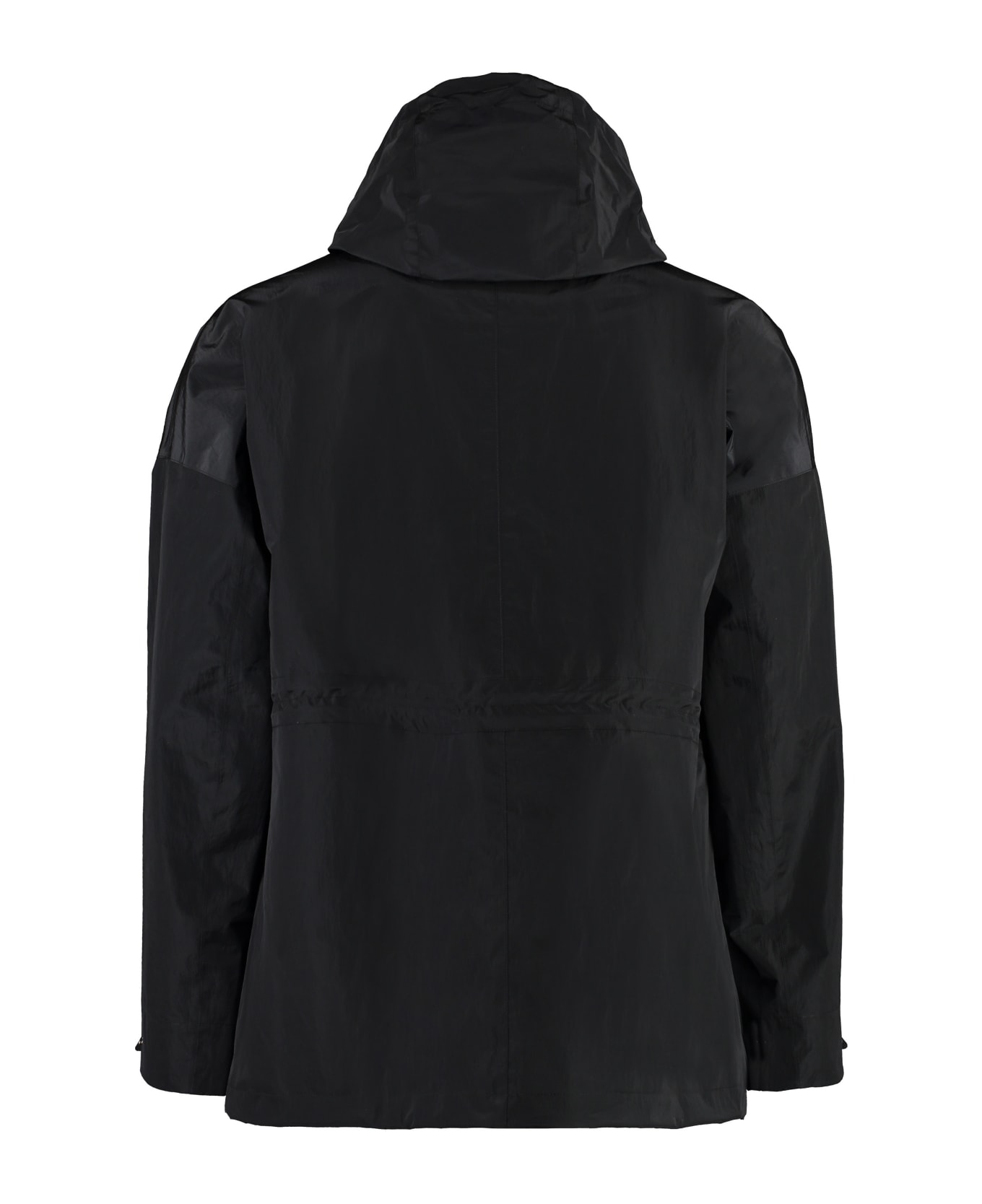 Herno Hooded Techno Fabric Raincoat - black コート