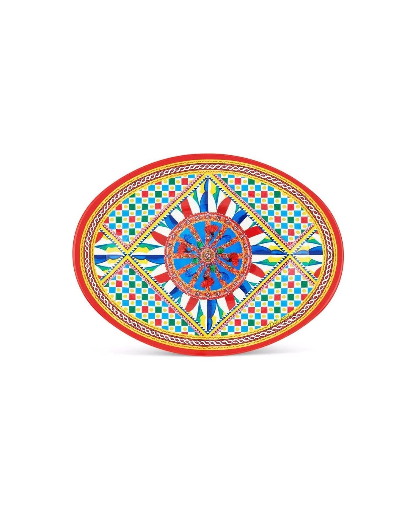 Dolce & Gabbana Oval Tray Carretto - Multicolor