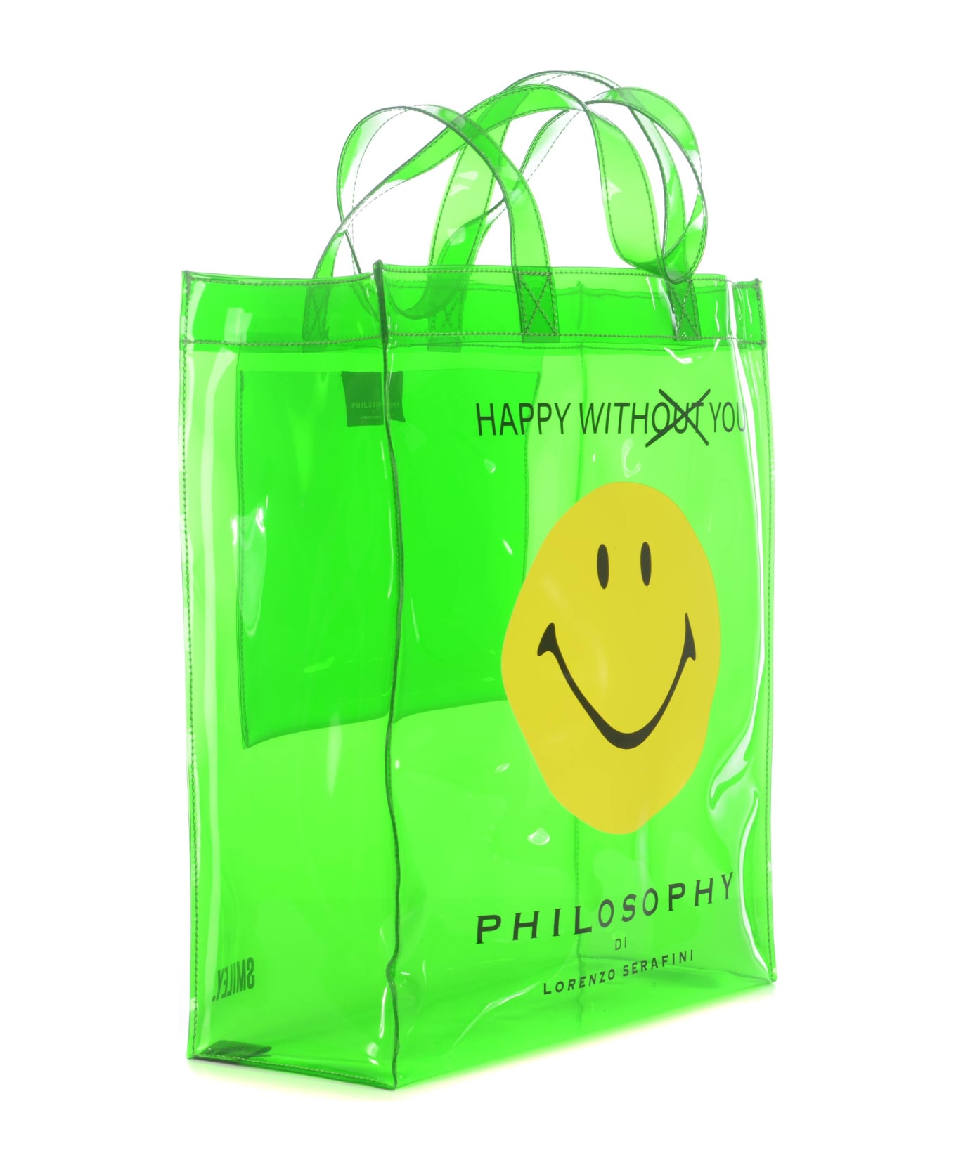 Philosophy di Lorenzo Serafini Borsa Shopping Bag Philosophy Di Lorenzo Serafini Smiley In Pvc - Verde