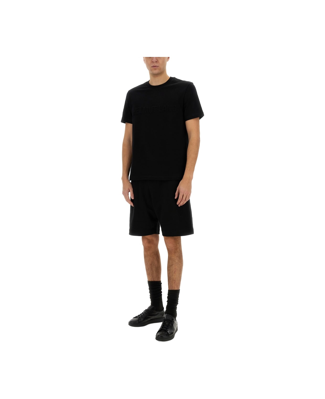 Helmut Lang Embossed Logo T-shirt - BLACK