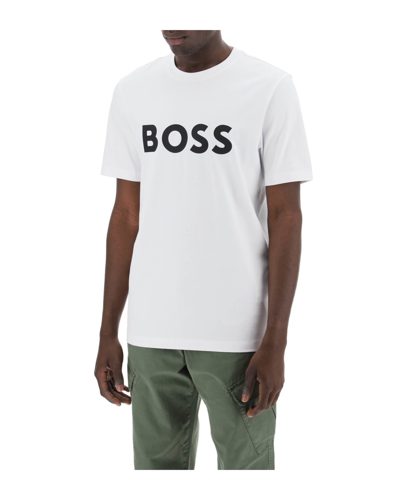 Hugo Boss Tiburt 354 Logo Print T-shirt - WHITE (White)