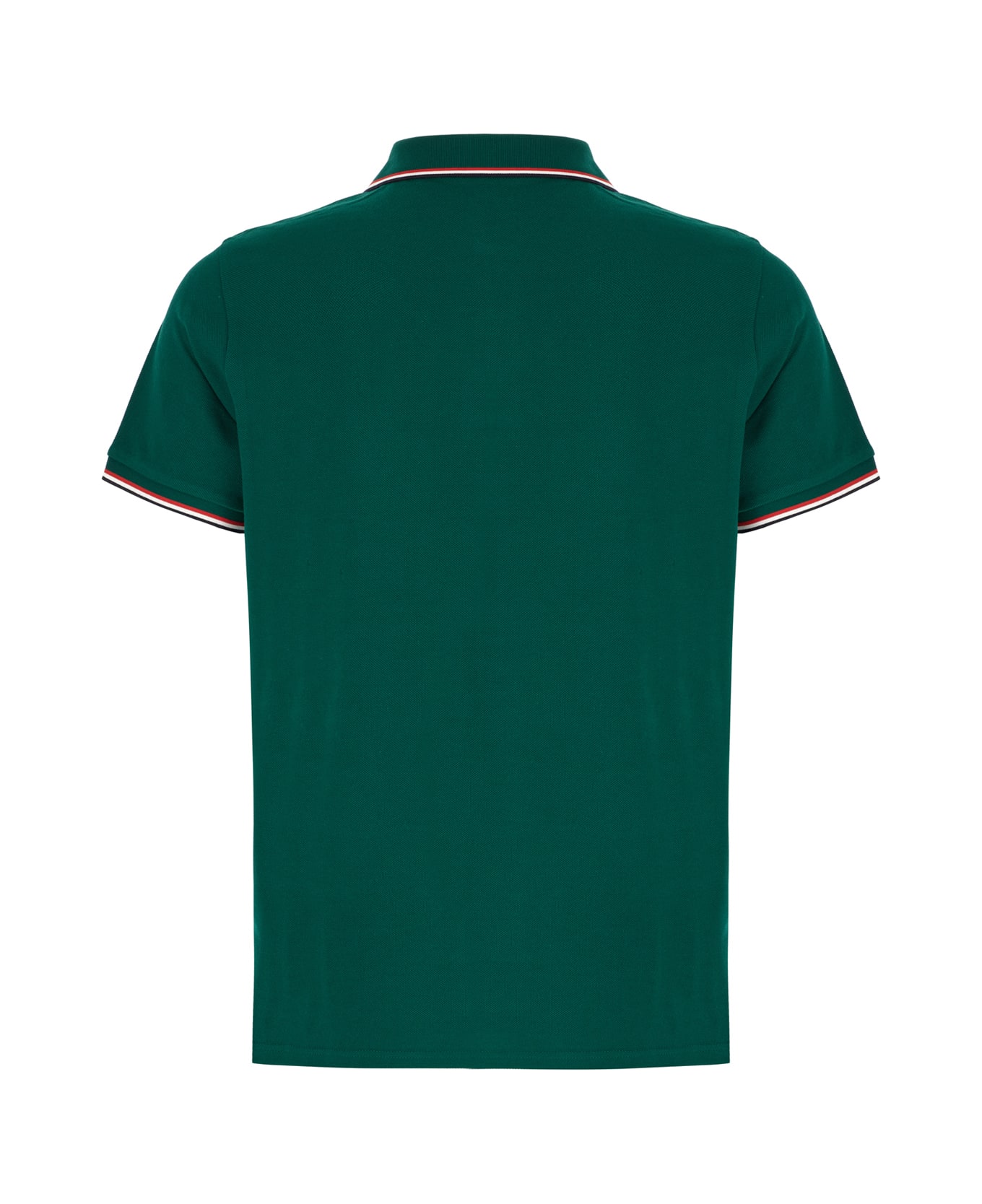 Moncler Green Piquet Polo Shirt - MULTICOLOUR