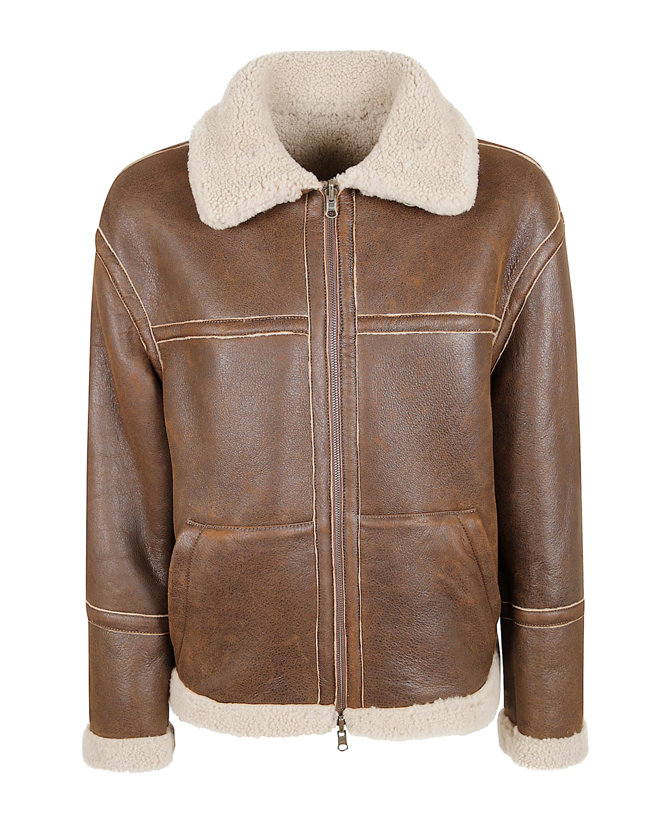 Salvatore Santoro Leather Jacket - Rust Beige