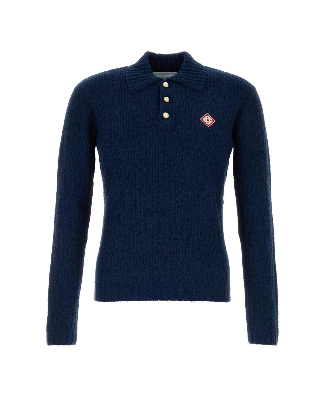 Casablanca Boucle Polo Shirt - Blue