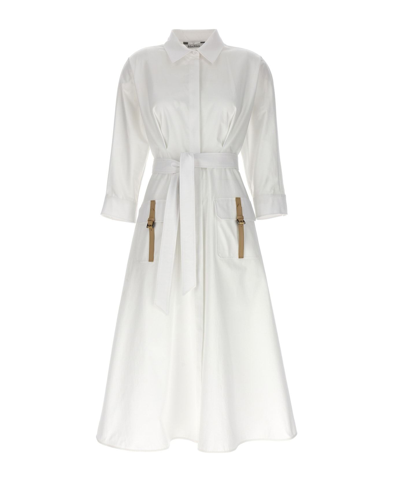 Max Mara 'sibari' Shirt Dress - White ワンピース＆ドレス