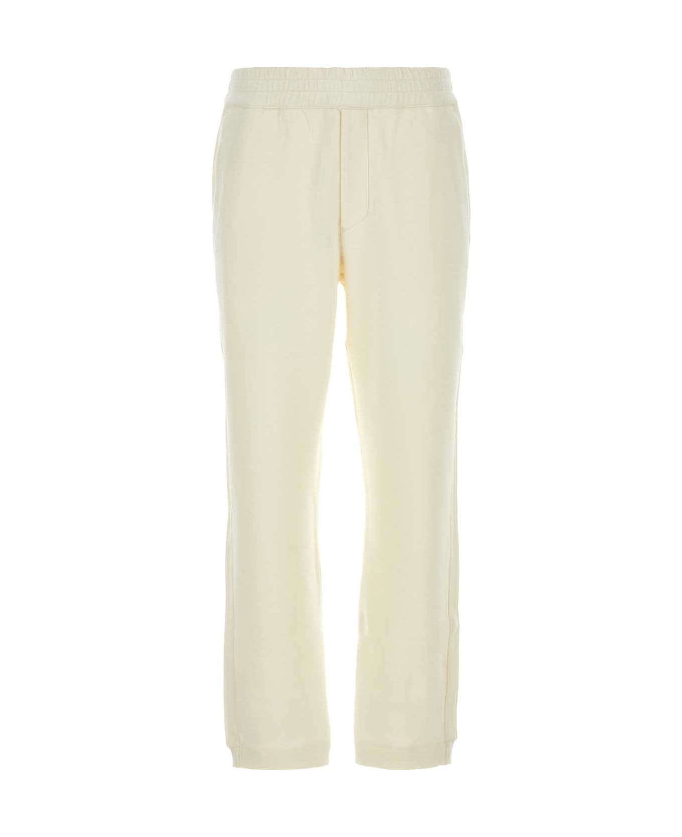 Zegna Ivory Cotton Blend Joggers - N01 ボトムス