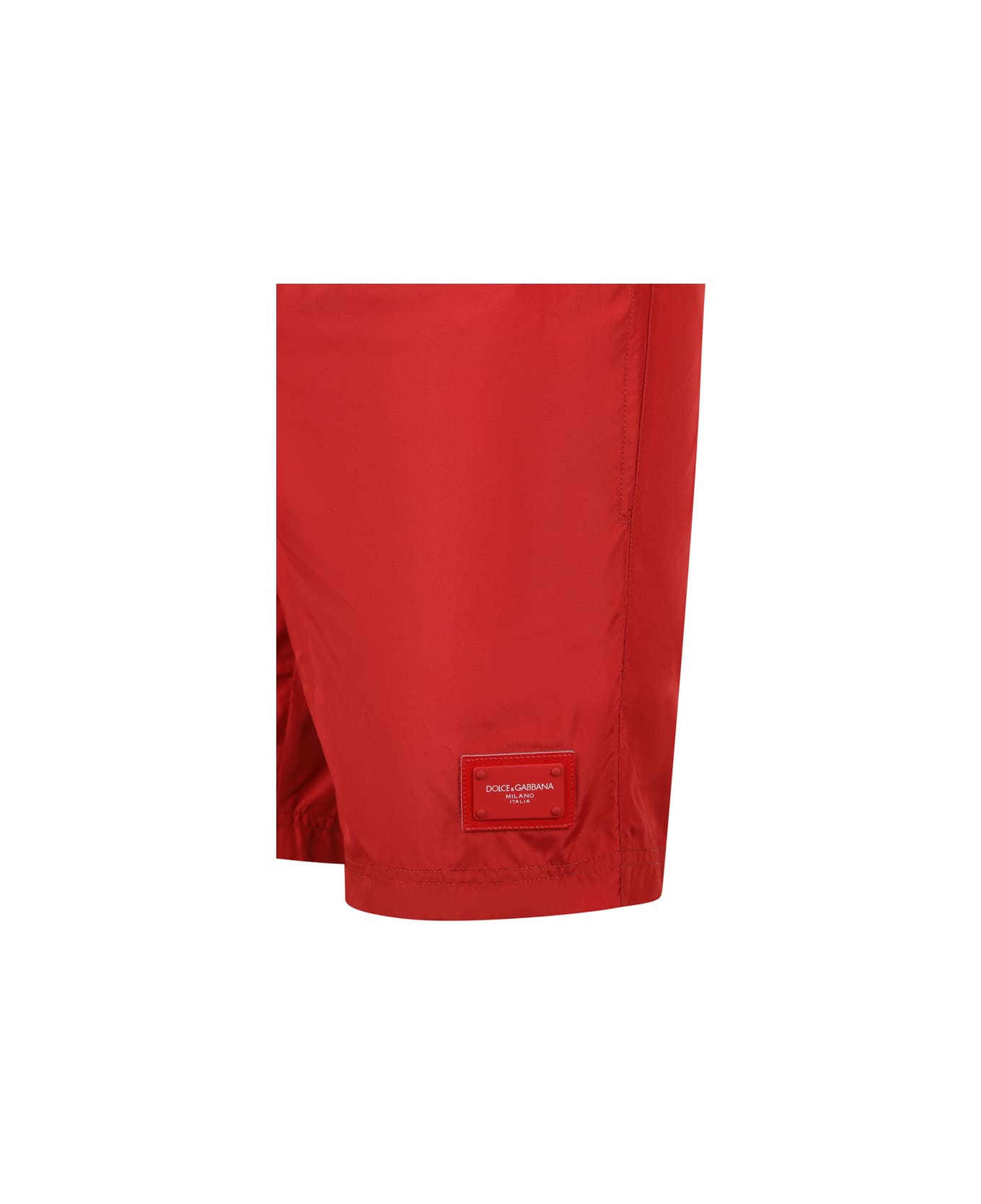 Dolce & Gabbana Medium Boxer With Logo Plate - Red 水着