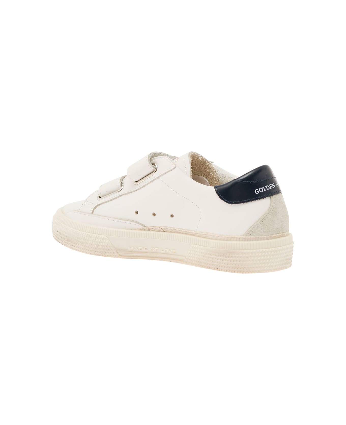 Golden Goose May School Leather Upper And Heel Suede Star And Spur Include Stesso Codice Gyf - White