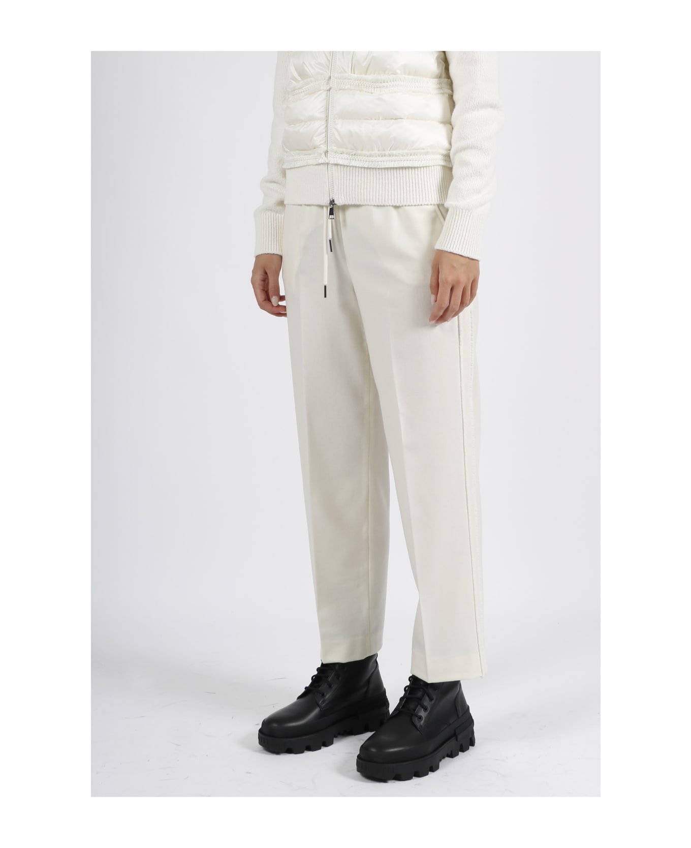 Moncler Wool Track Pants - WHITE