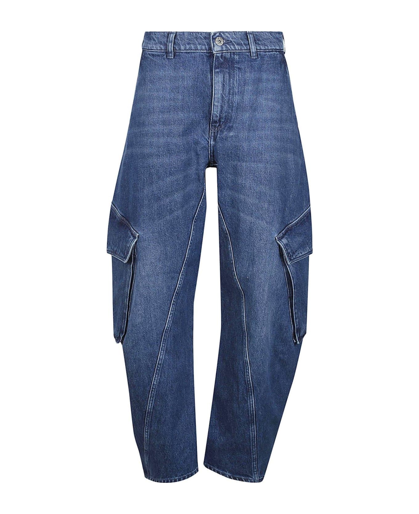 J.W. Anderson Logo Patch Tapered Jeans - BLUE