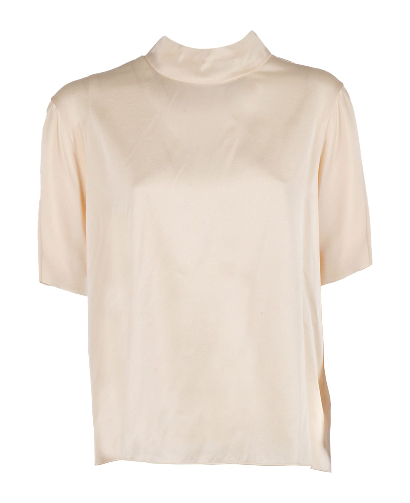 Forte_Forte Stretch Silk Satin Top - WHITE