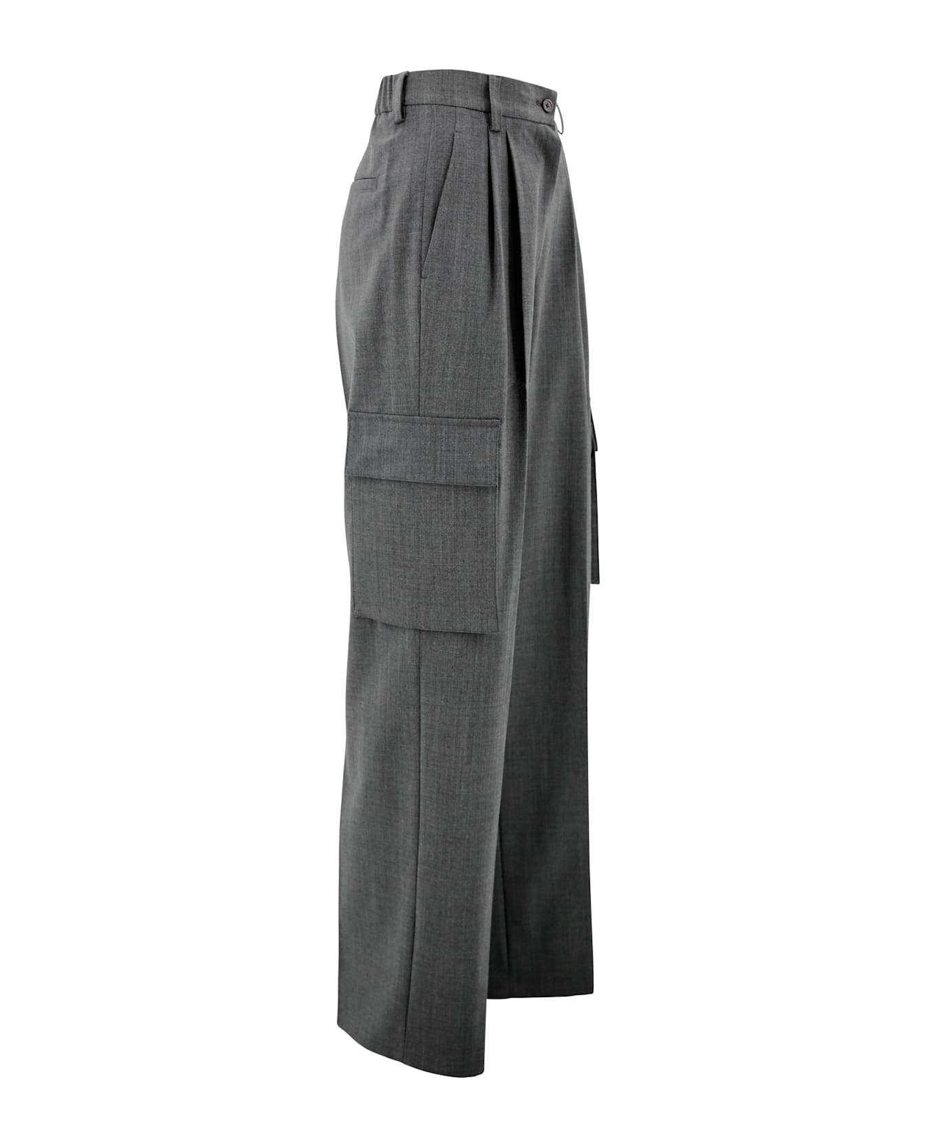 Herno Soft Wool Cargo Trousers - Grey