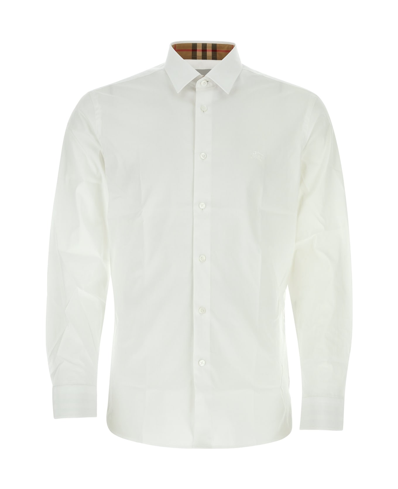 Burberry White Stretch Poplin Shirt - WHITE