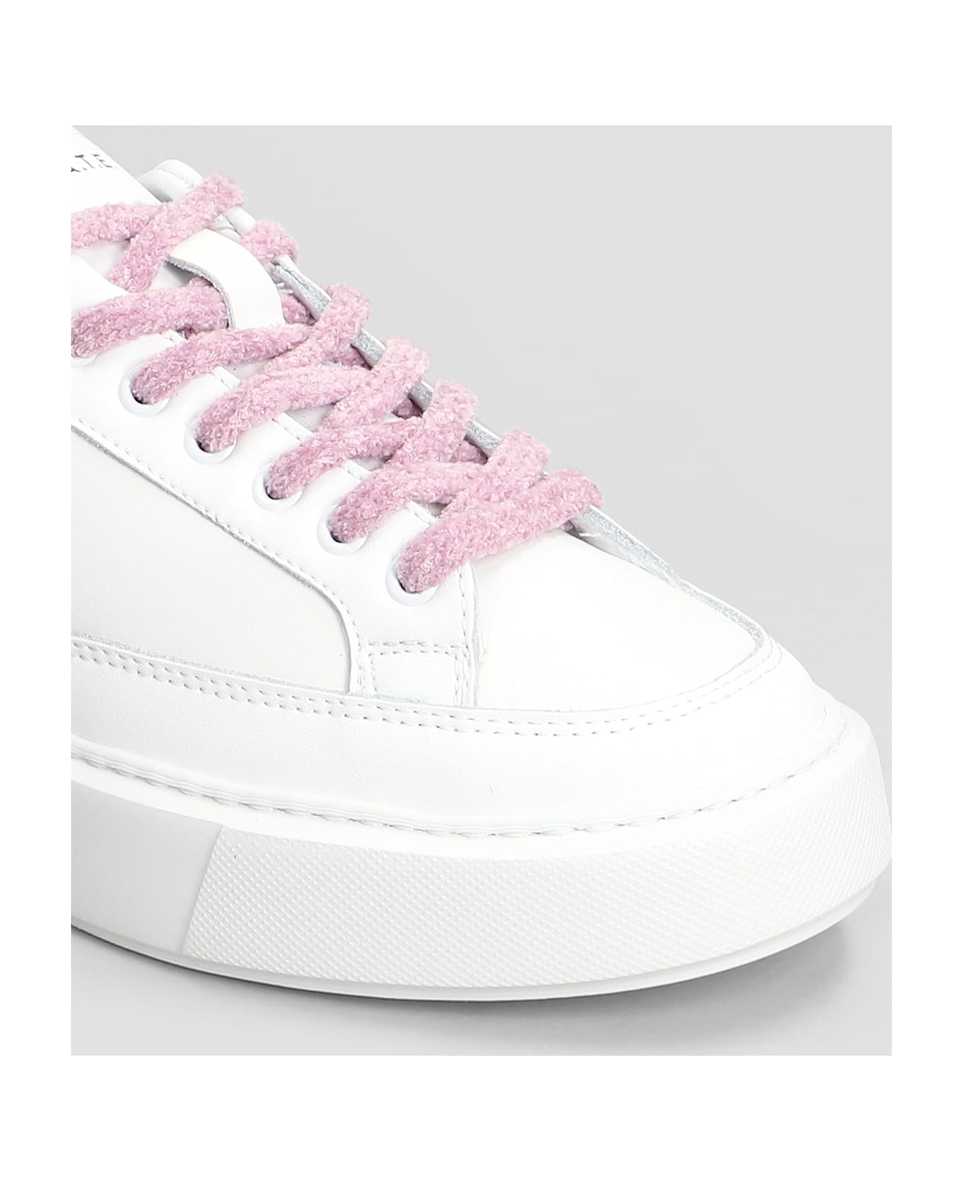 D.A.T.E. Sfera Stripe Sneakers In White Leather - white