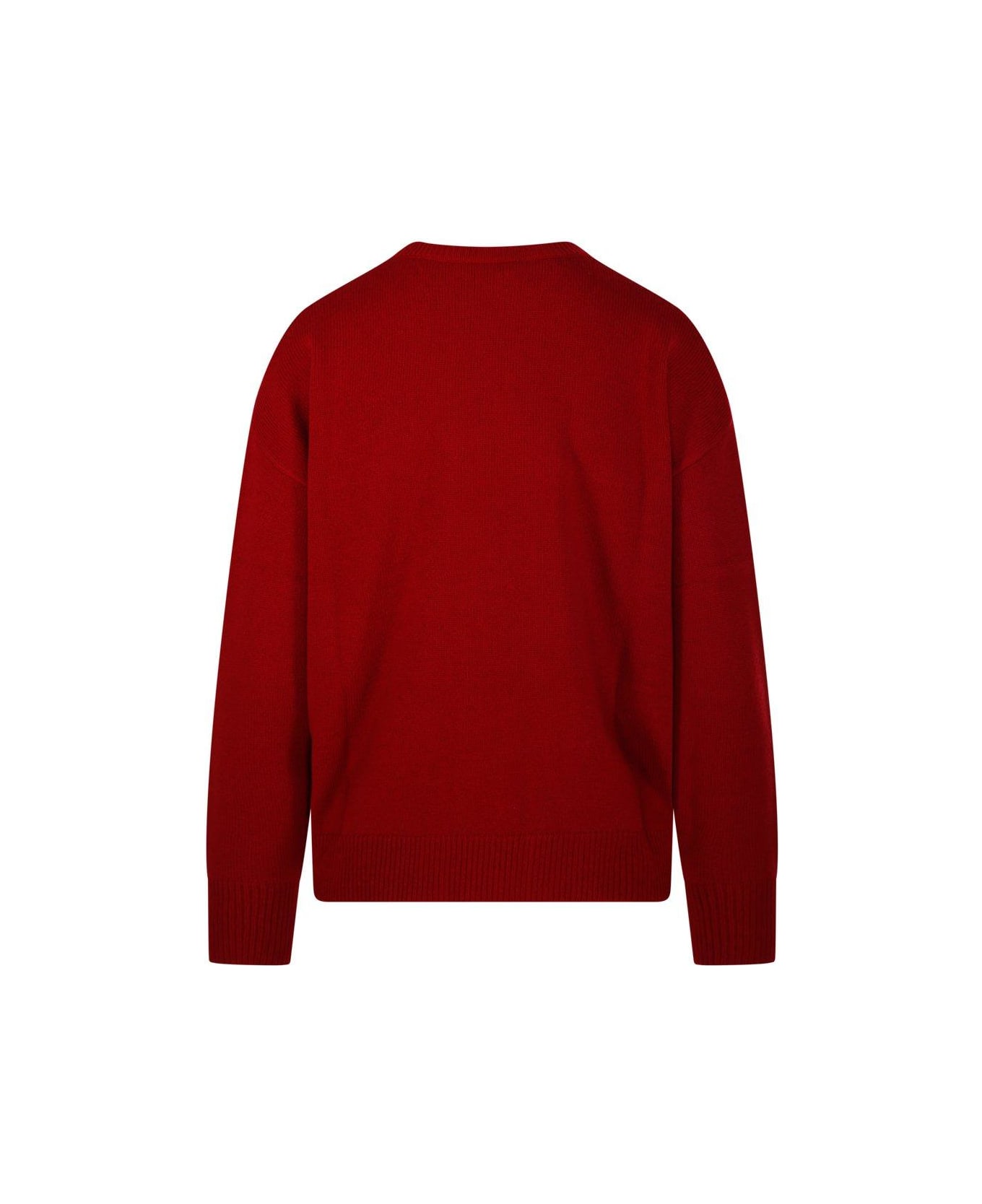 Max Mara Logo Embellished Crewneck Jumper - Red