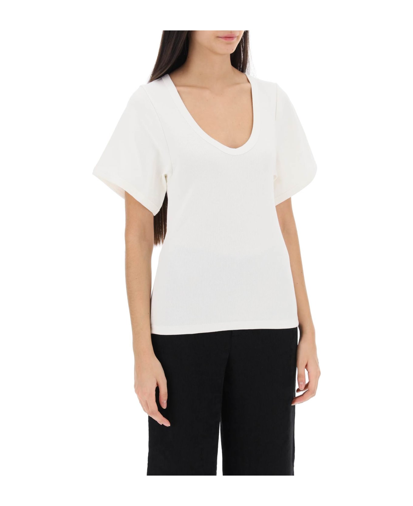 By Malene Birger Lunai Ribbed T-shirt - SOFT WHITE (White)