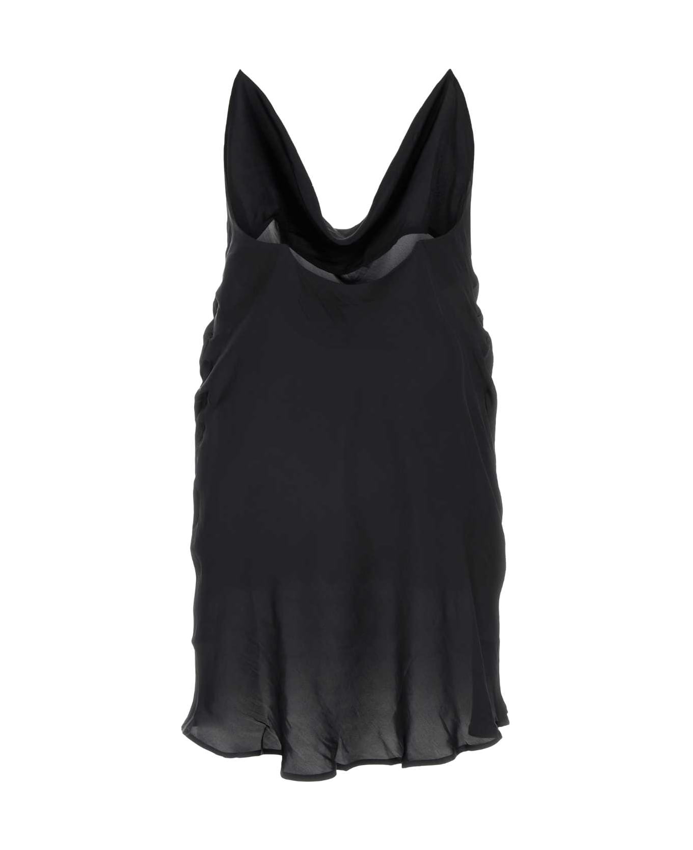 Y/Project Black Satin Mini Dress - BLACK