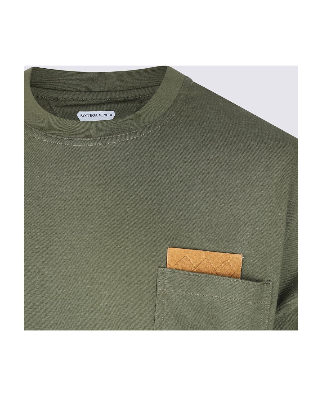 Bottega Veneta Green Cotton T-shirt - PINE GREEN
