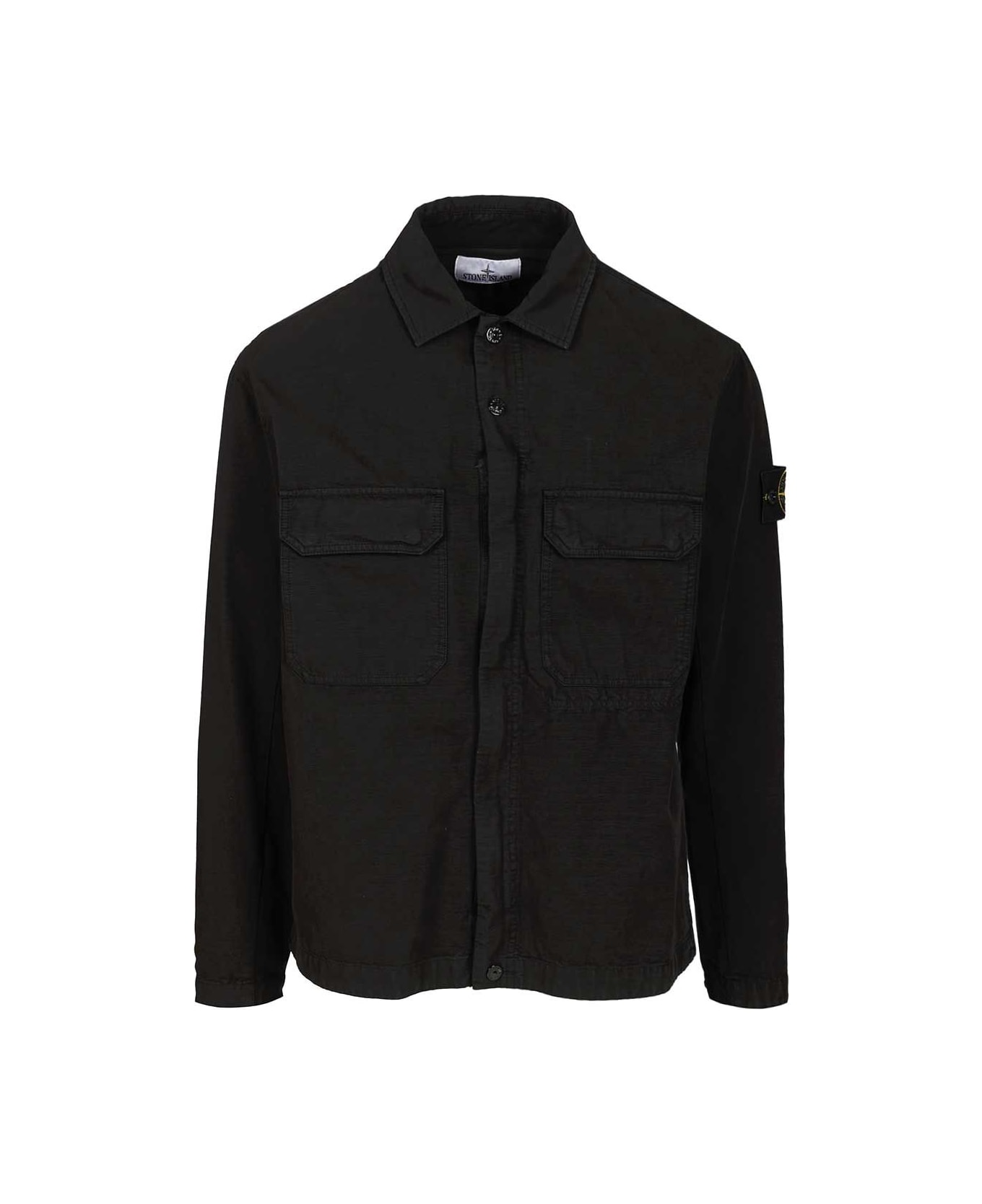 Stone Island Organic Cotton Ripstop, Garment Dyed - BLACK