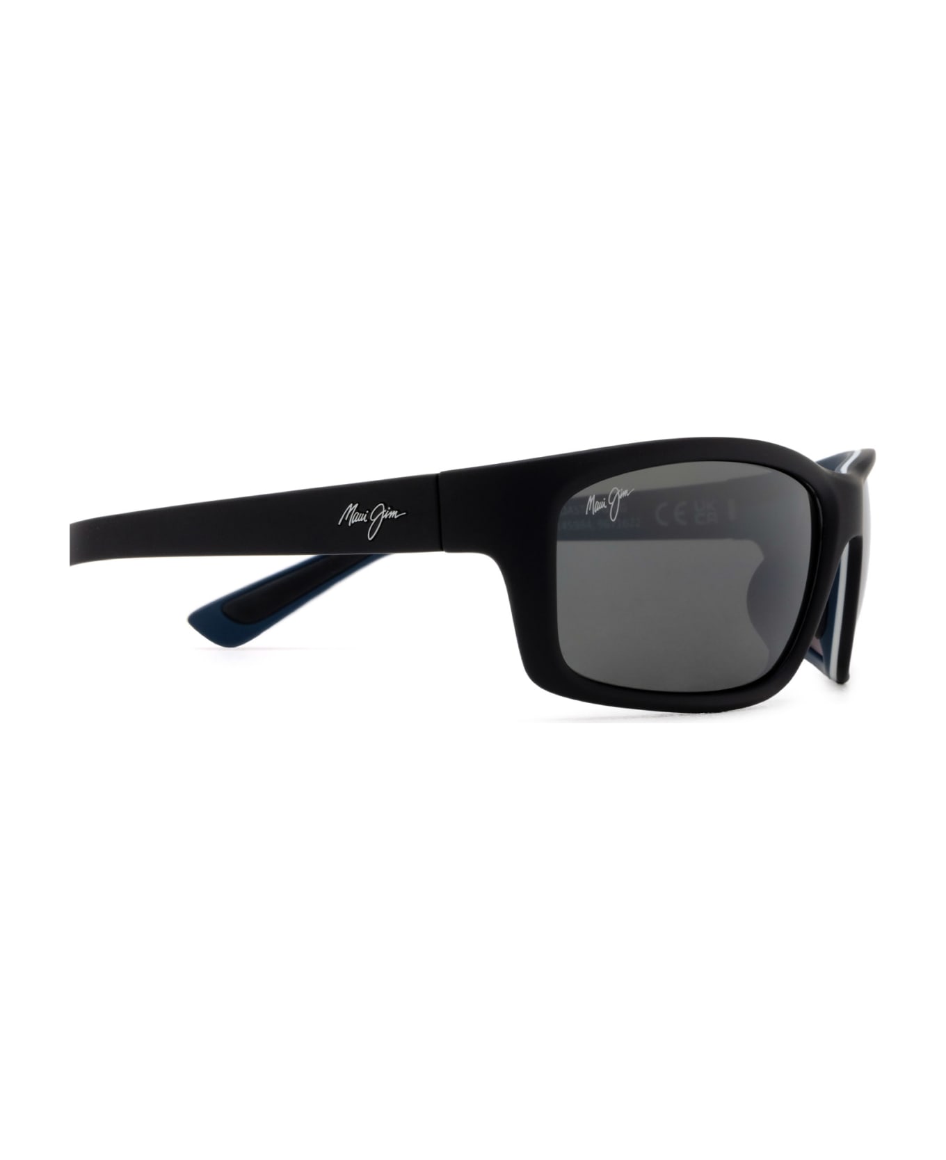 Maui Jim Mj766 Matte Soft Black / White / Blue Sunglasses - Matte Soft Black / White / Blue