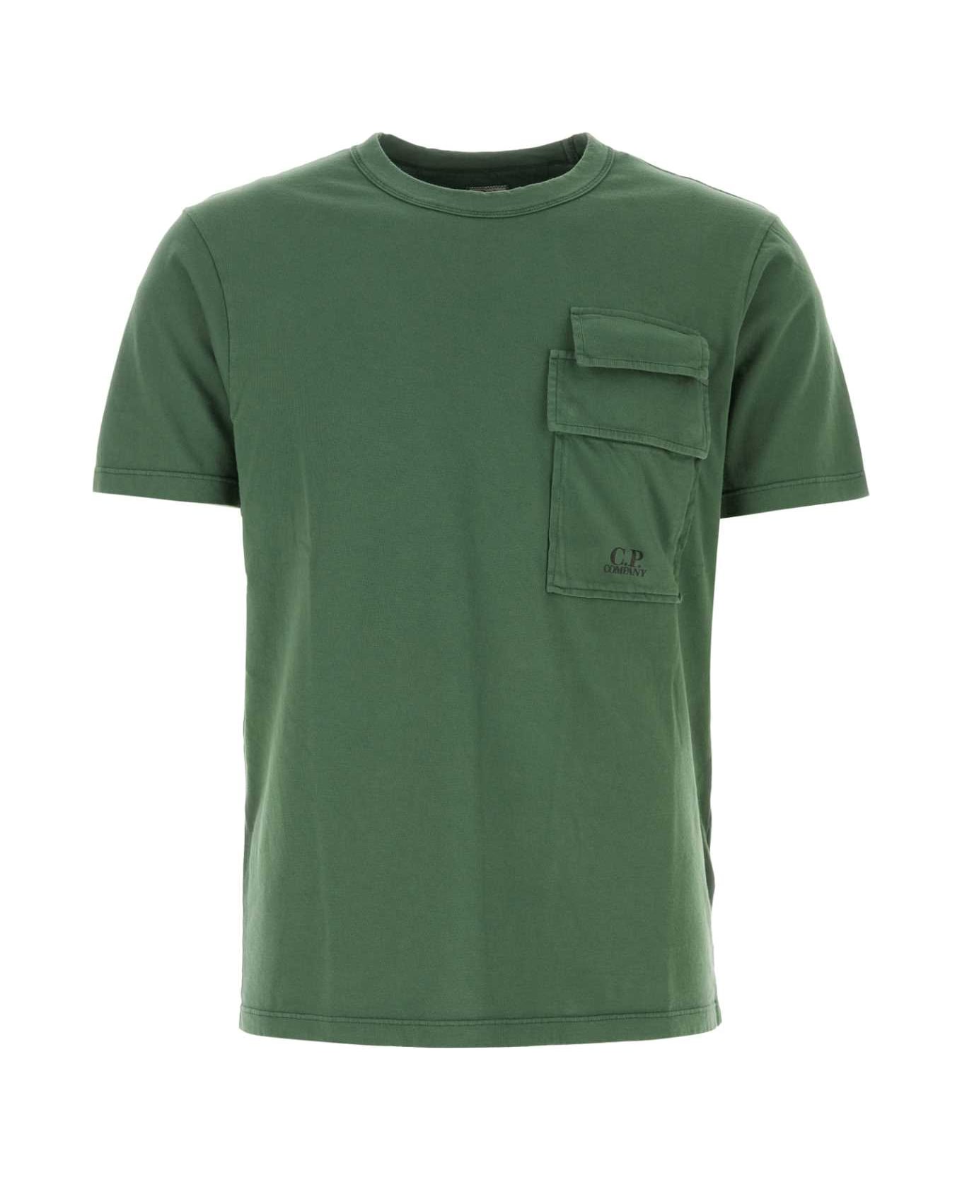 C.P. Company Green Cotton T-shirt - DUCKGREEN