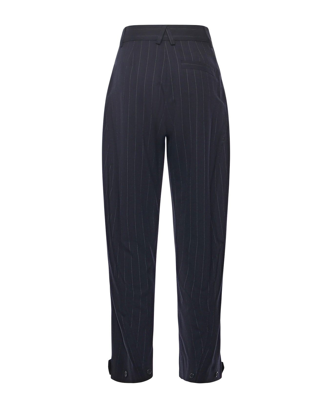 Pinko Pinstriped Wool Balloon Trousers - Blue ボトムス