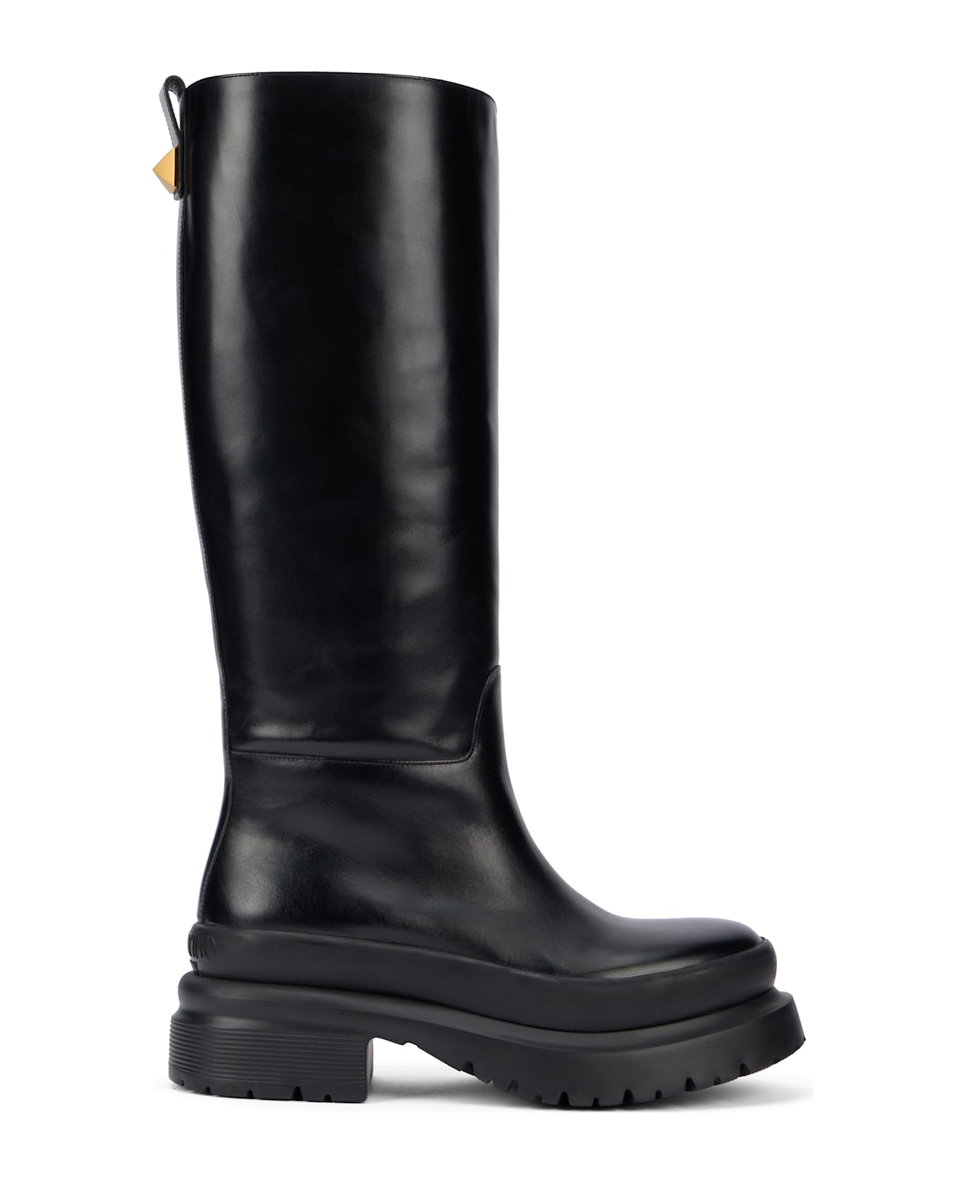 Valentino Garavani Elegant Black Leather High Boots - black