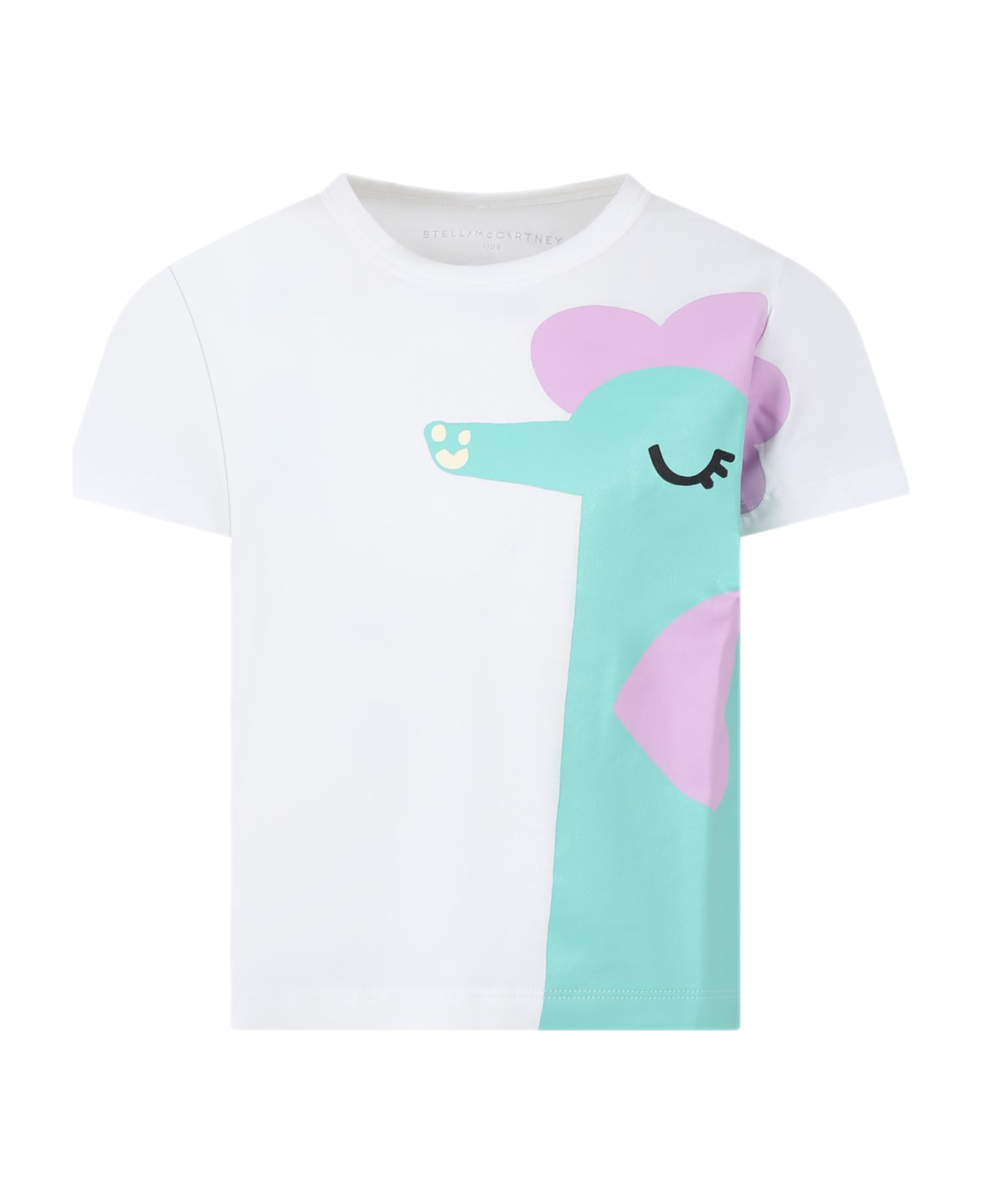 Stella McCartney Kids White T-shirt For Girl With Seahorse - White