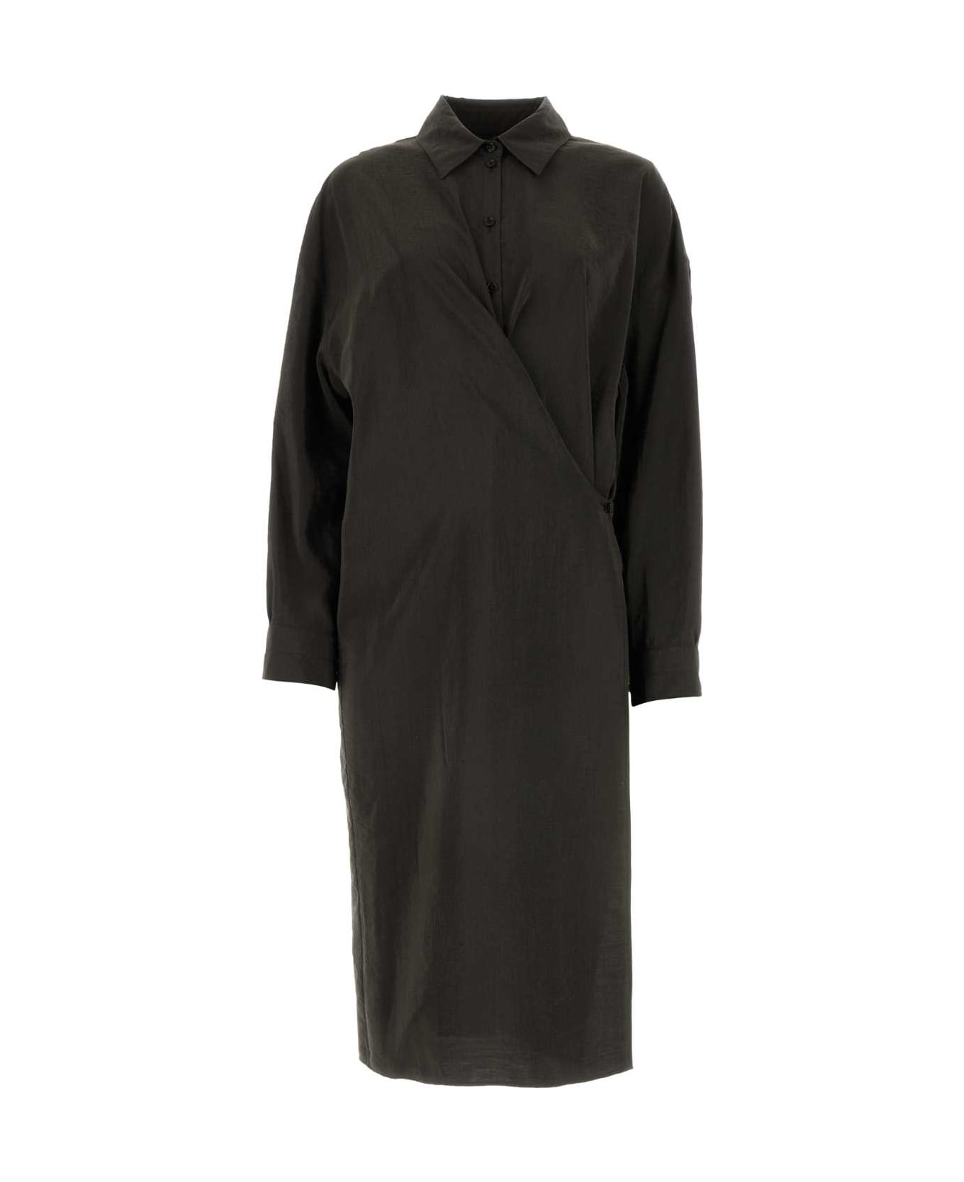 Lemaire Slate Silk Blend Shirt Dress - DARESP ワンピース＆ドレス