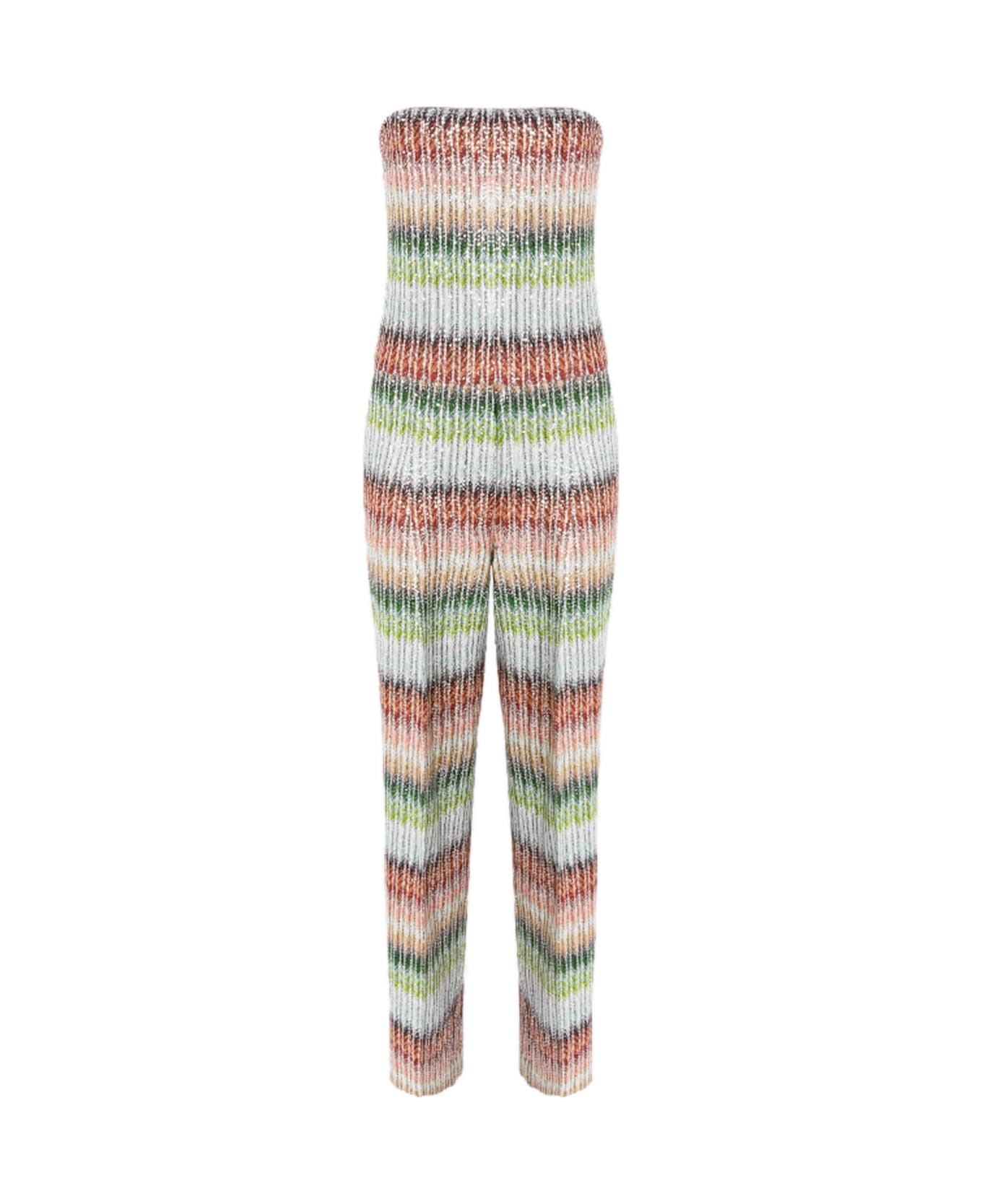 Missoni Gradient Zigzag Knit Long Bustier Jumpsuit - Kp