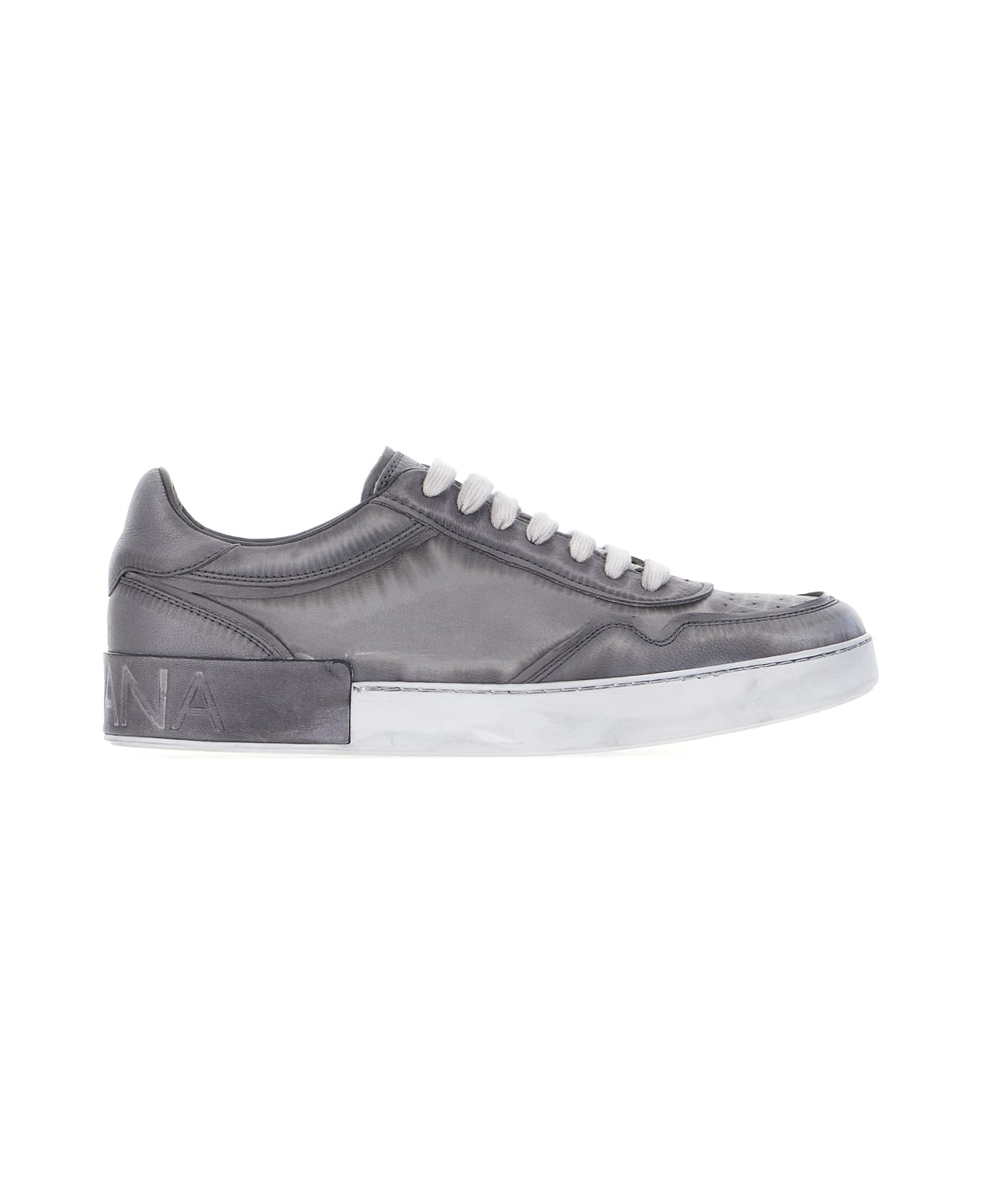 Dolce 
Gabbana Grey Leather Sneakers - GREY