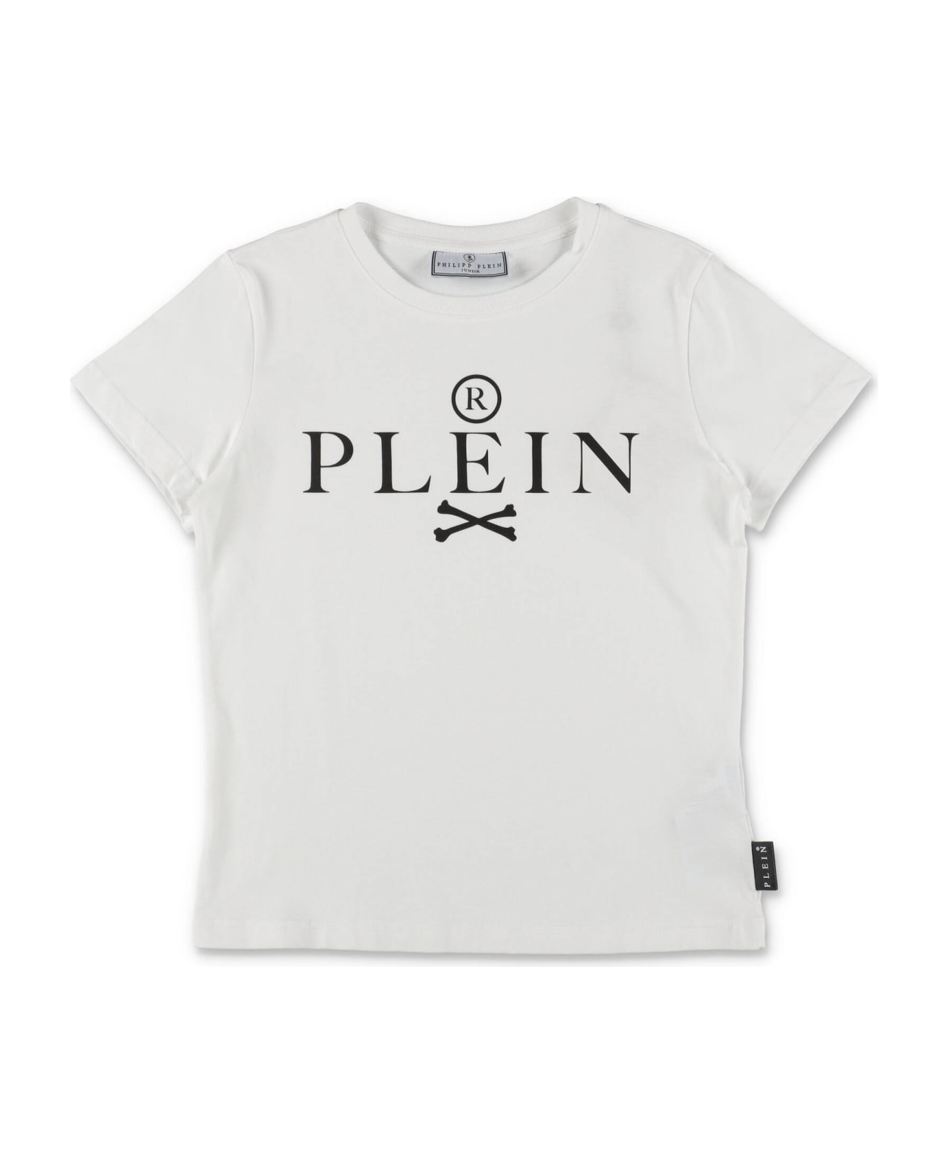 Philipp Plein Junior Philipp Plein T-shirt Bianca In Jersey Di Cotone Bambino - Bianco