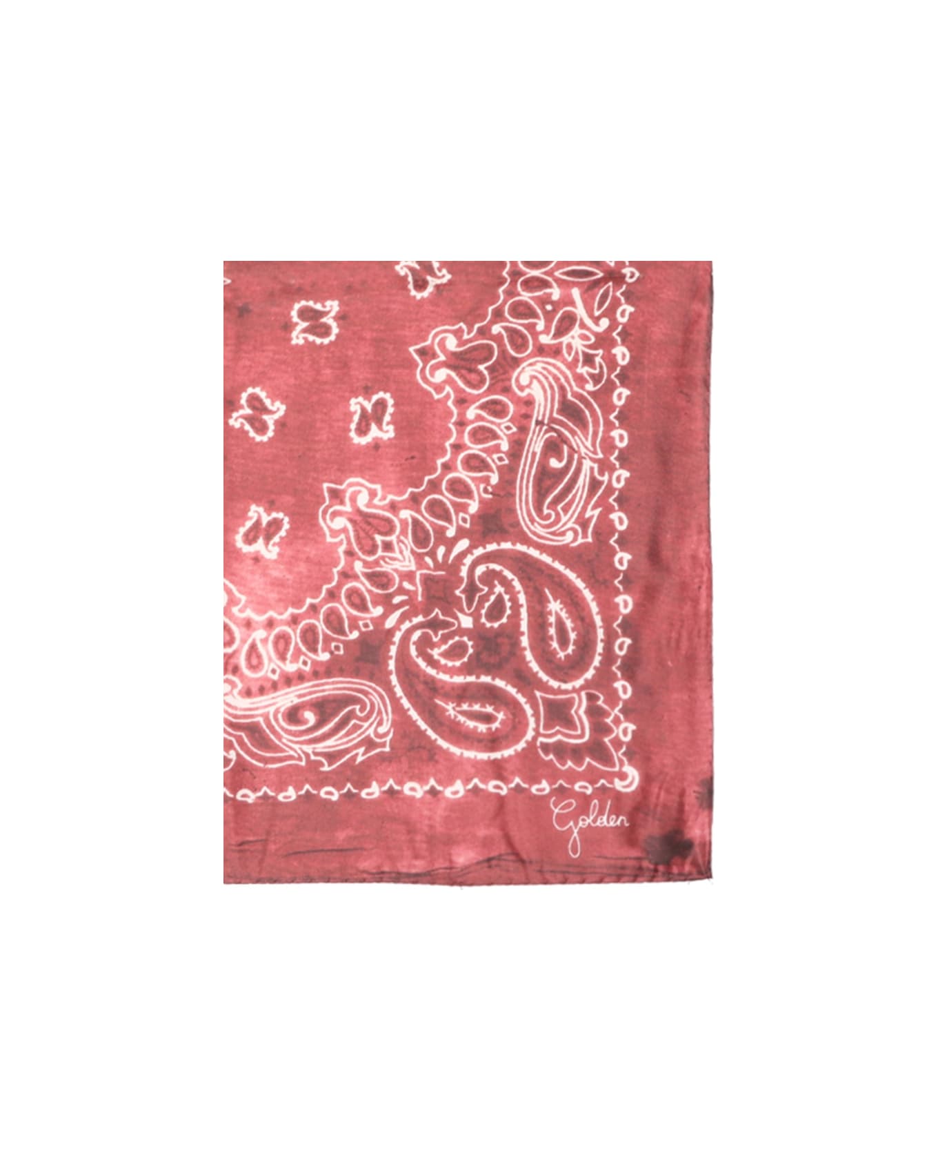 Golden Goose Scarf With Plaisley Pattern - RED