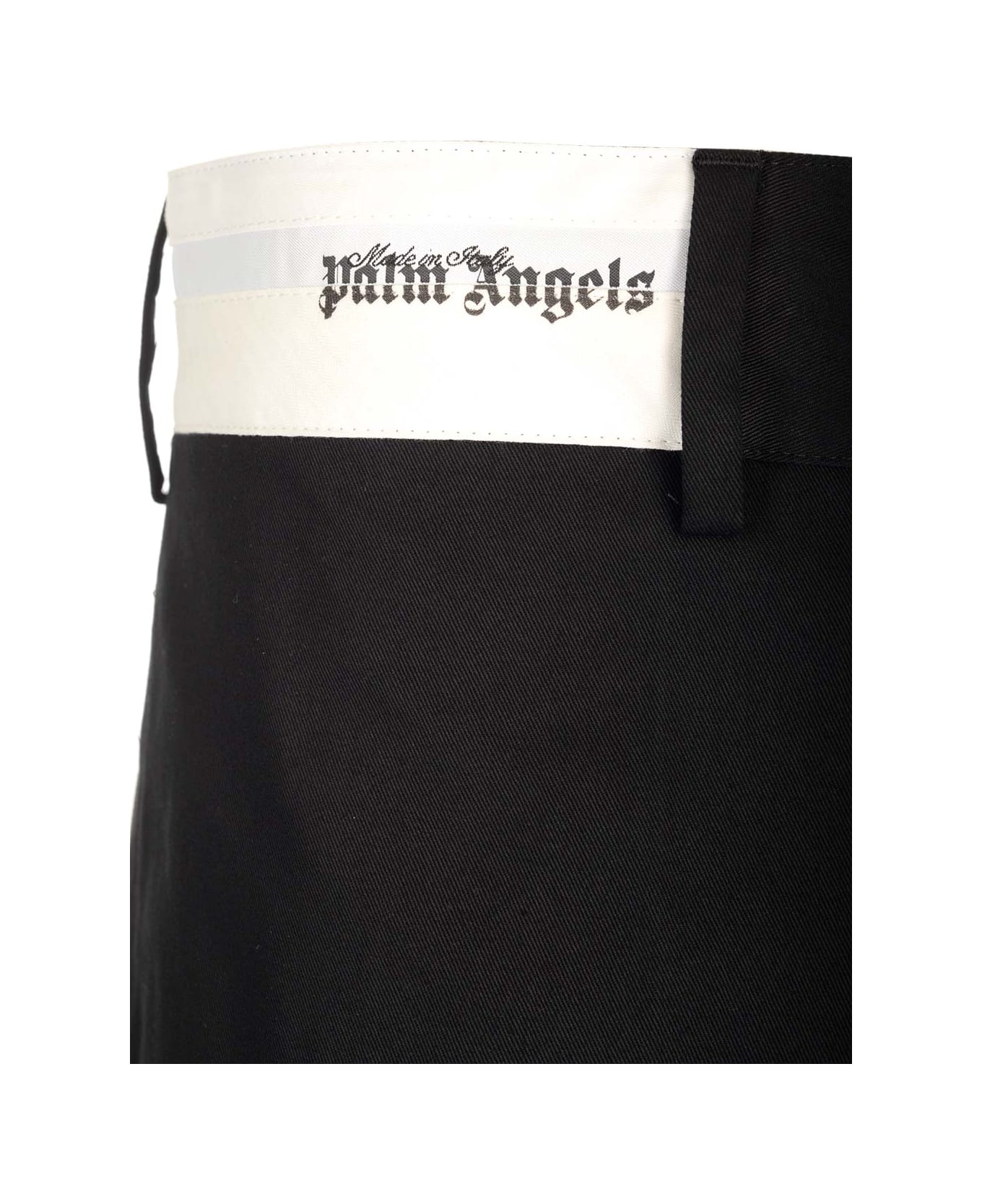 Palm Angels Sartorial Waistband Chino Trousers - BLACK/WHITE ボトムス