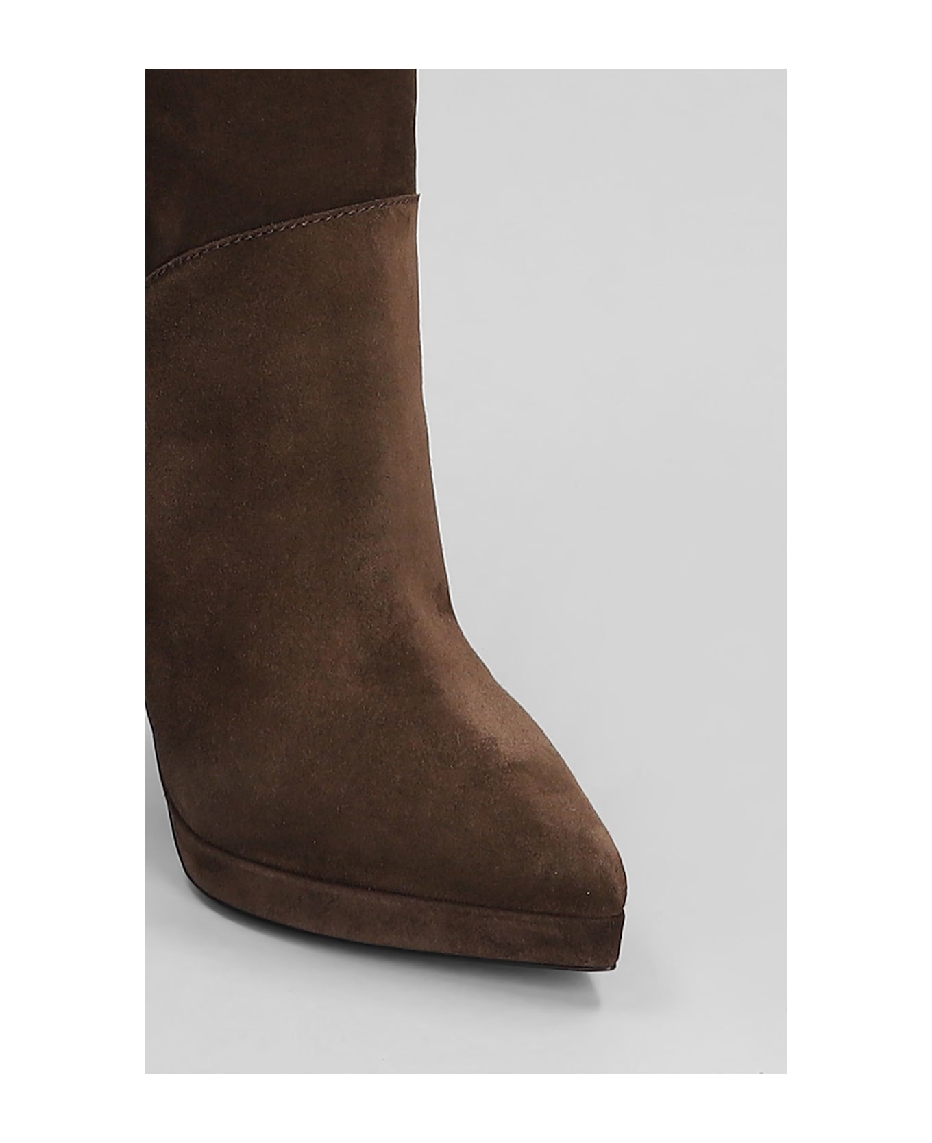 Casadei Michelle High Heels Boots In Brown Suede - brown