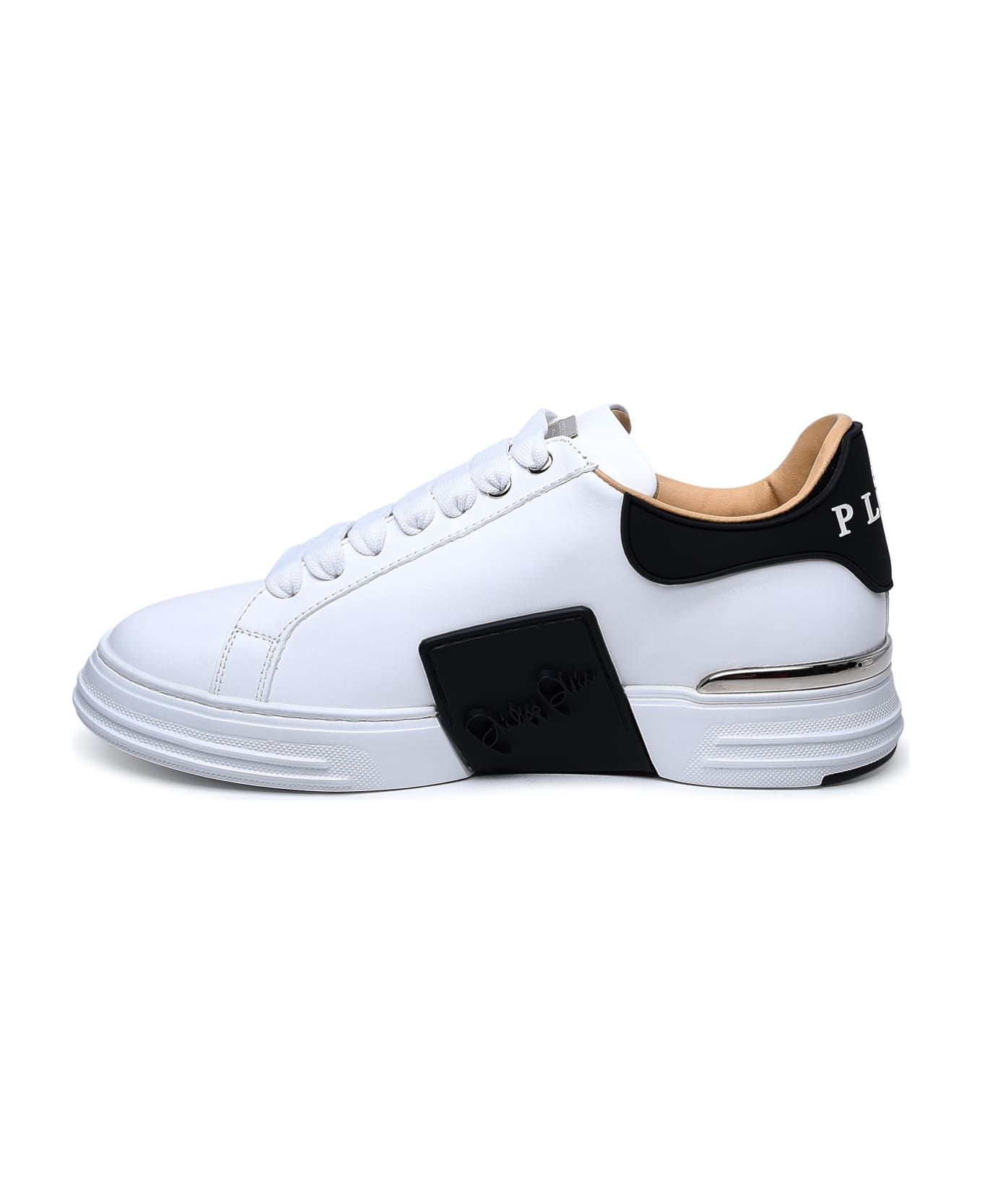 Philipp Plein White Leather Phantom Sneakers - White