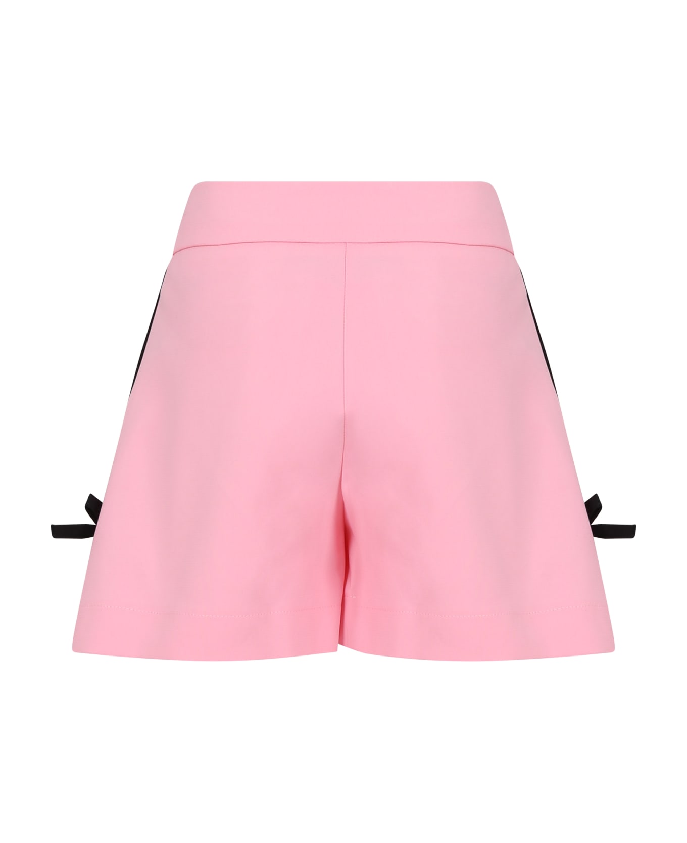 MSGM Pink Shorts For Girl With Logo - Pink