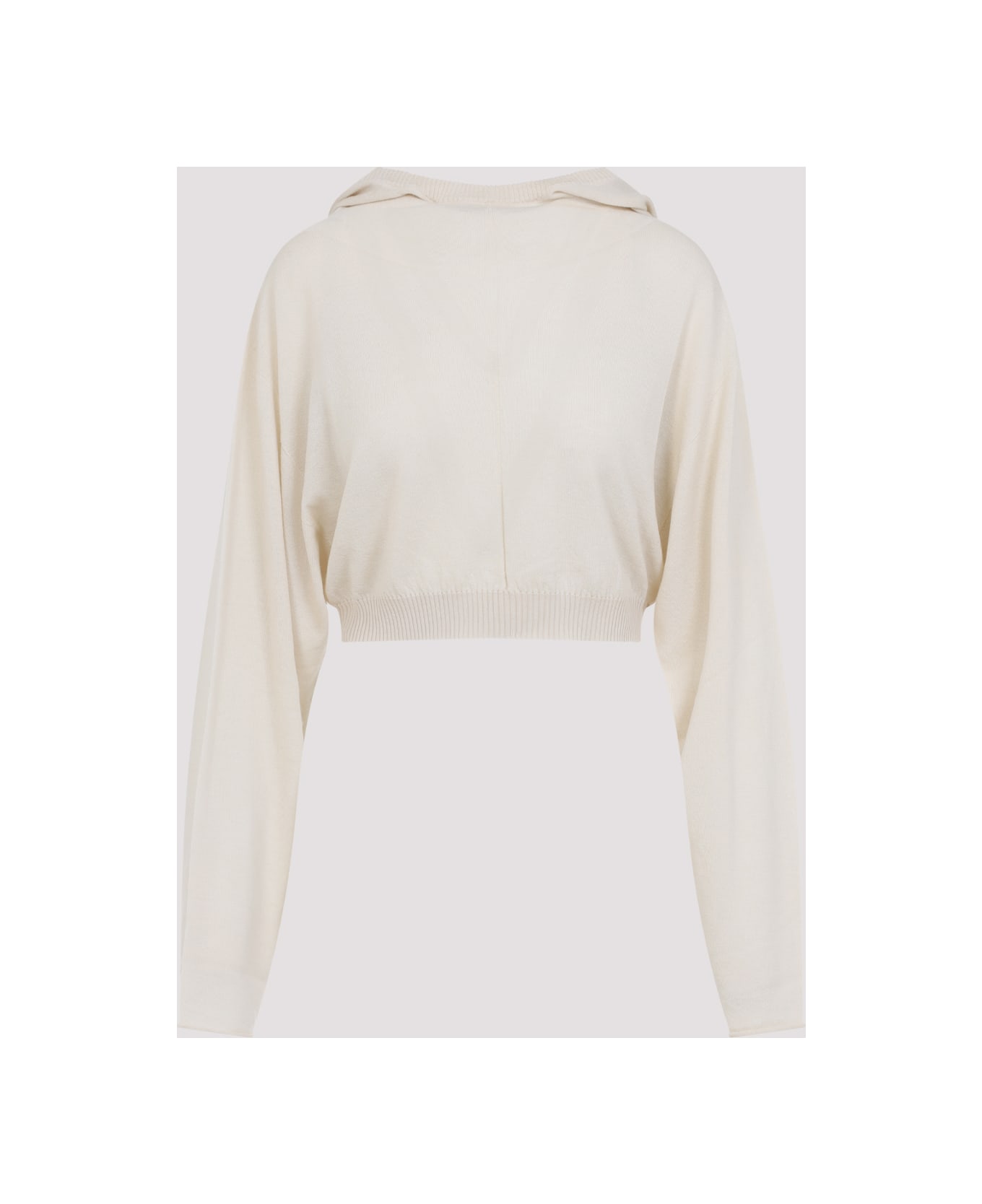 Rick Owens Cropped Hooded Tunic Pullover - Natural