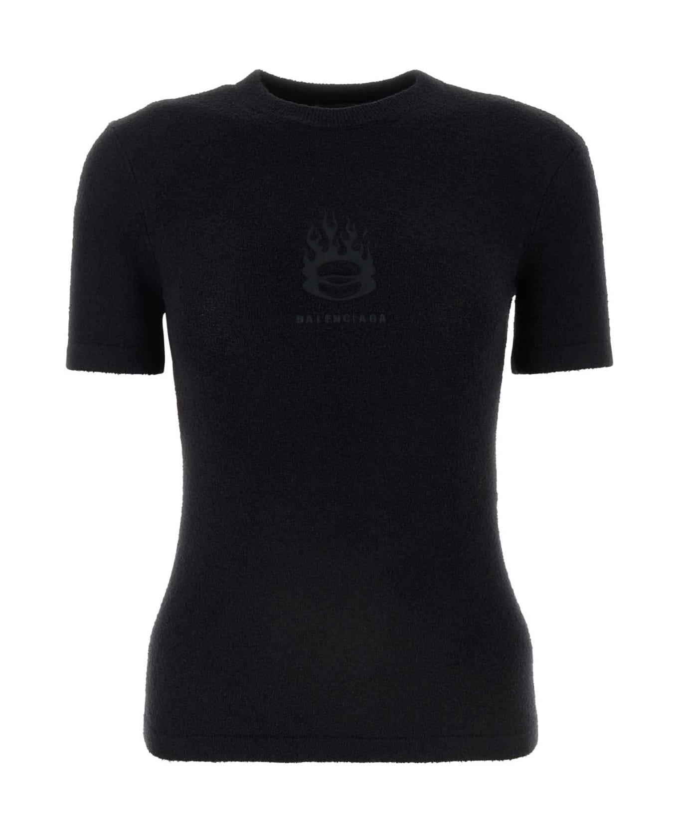 Balenciaga Black Terry Fabric T-shirt - Black